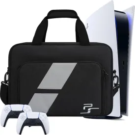 FCQQYWZ PS5 Travel Bag, Large Capacity Protective Case for Console, Controllers, Game Cards, Accessories - BLACK