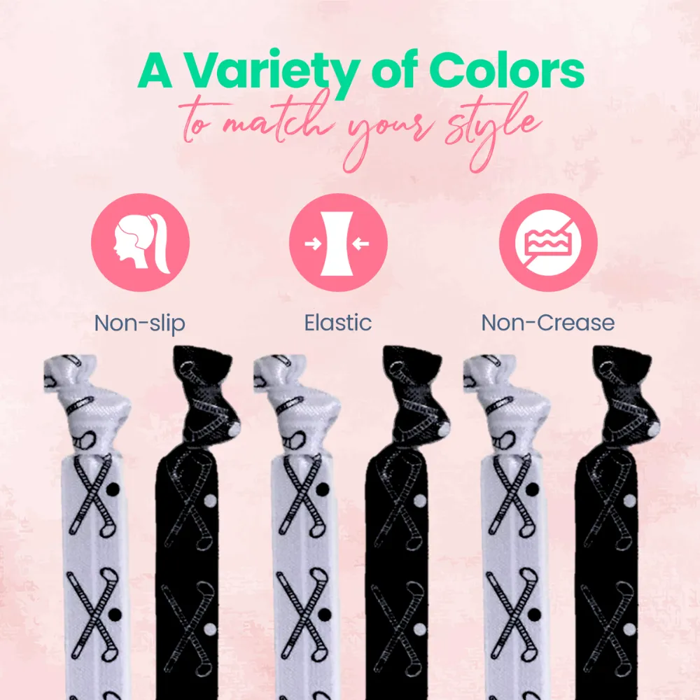 Field Hockey Hair Ties - 5 pack - Black White