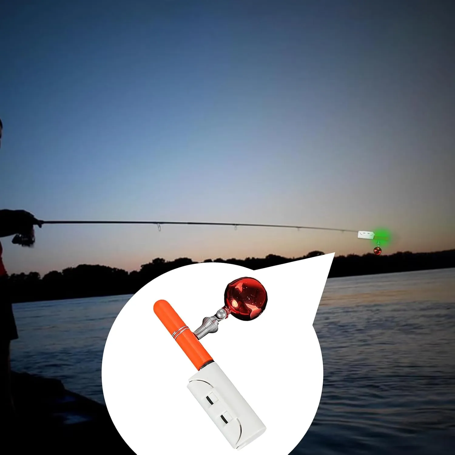 Fishing Rod Light Beacon - Luminous Wand Attachment with Alert Bell, Fishing Glowing Sticks | Sea Trawl Accessory Kit with Glowing Stick Lamp, Useful Trawl Tool for Shore Pier Rod Tip Visibility