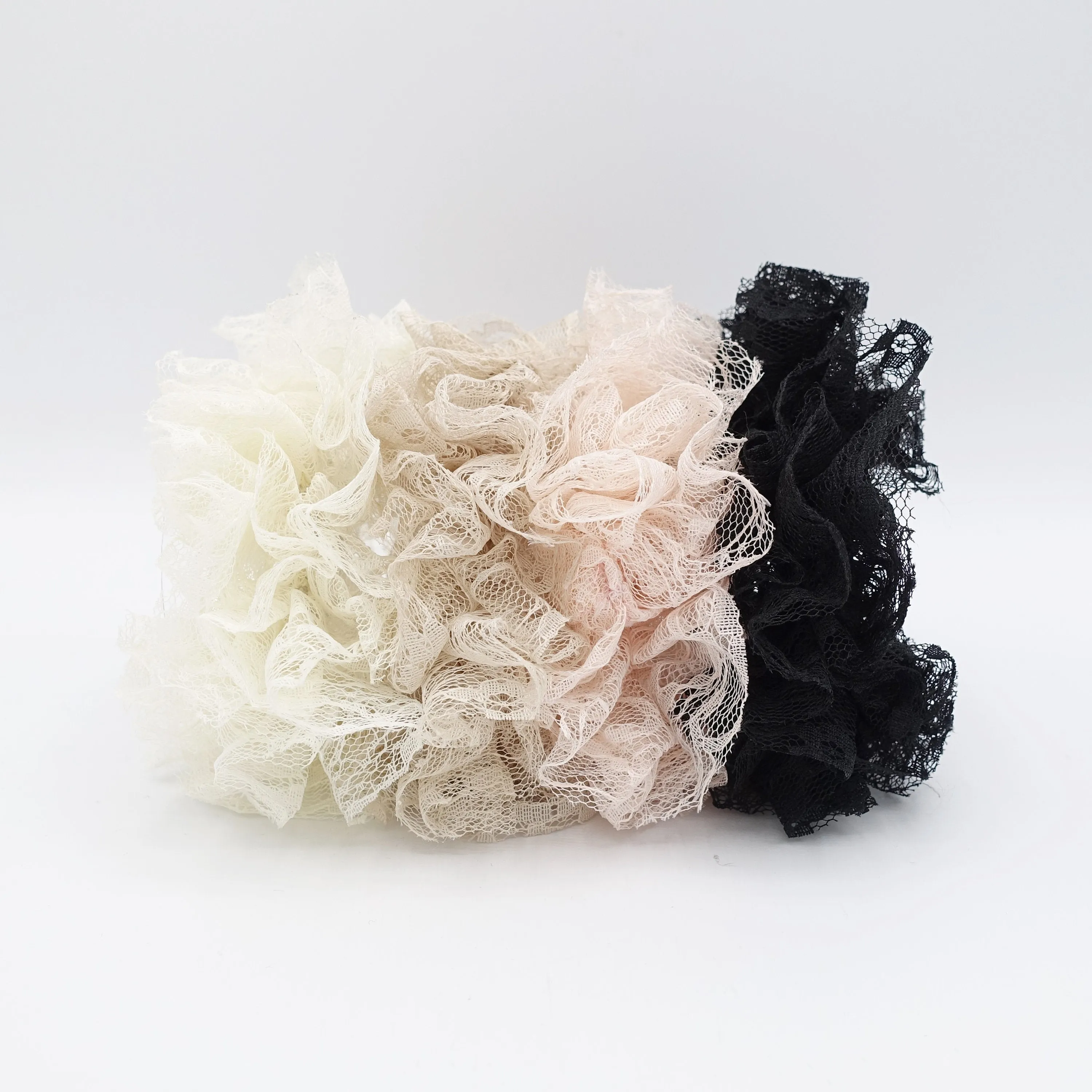 floral lace scrunchies medium hair ties hair accessory for women