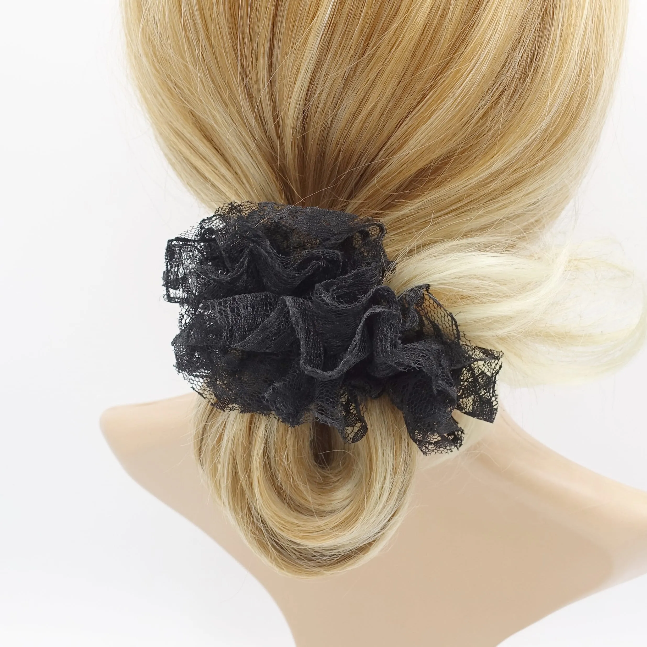 floral lace scrunchies medium hair ties hair accessory for women