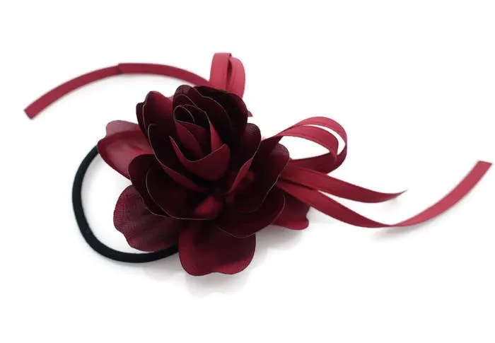 Flower Strap Bow Knot Pearl Ball Decorated Hair Elastic Ponytail Holder Hair Accessories For Women