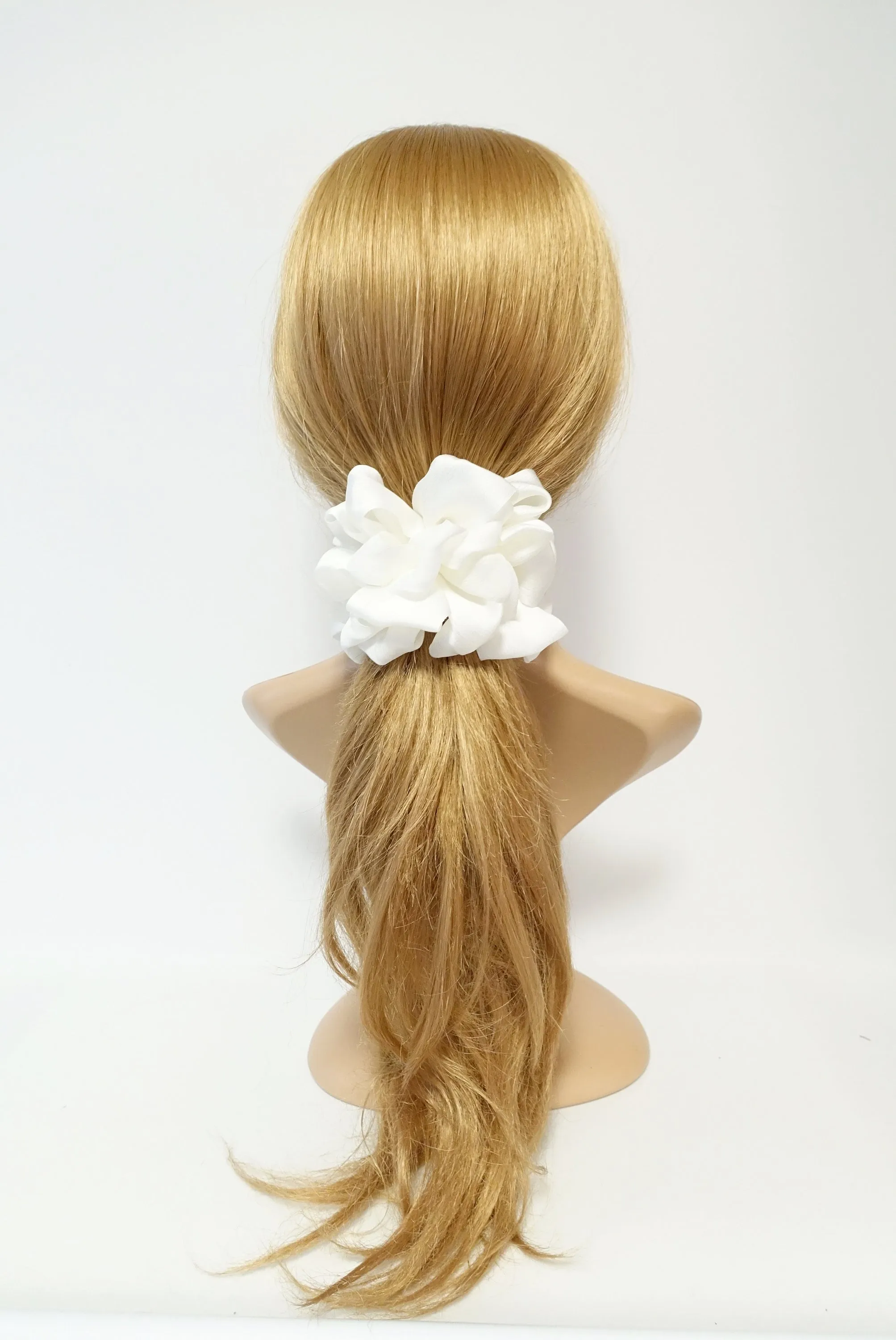 glossy chiffon loop wave flower hair scrunchies women hair elastic accessory