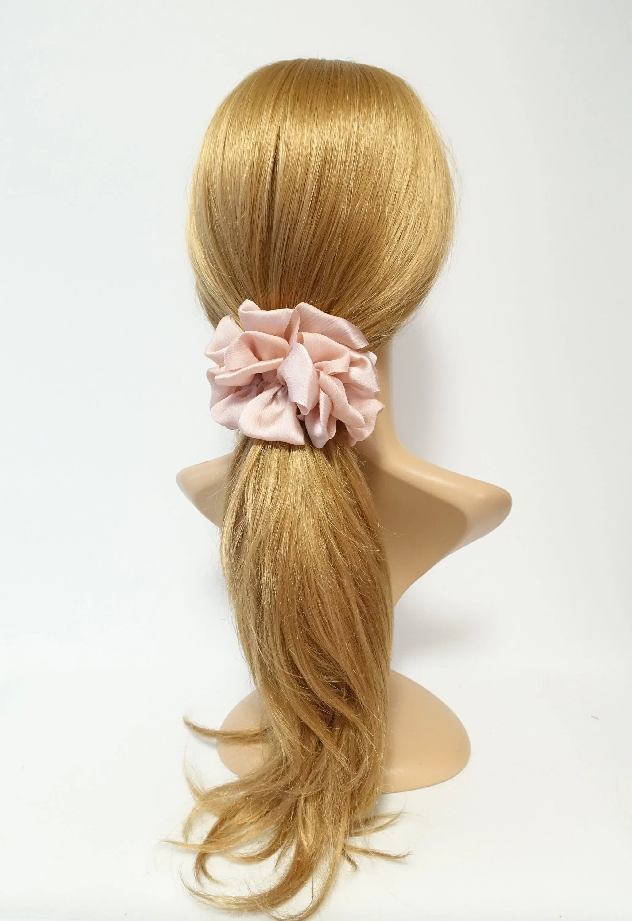 glossy chiffon loop wave flower hair scrunchies women hair elastic accessory
