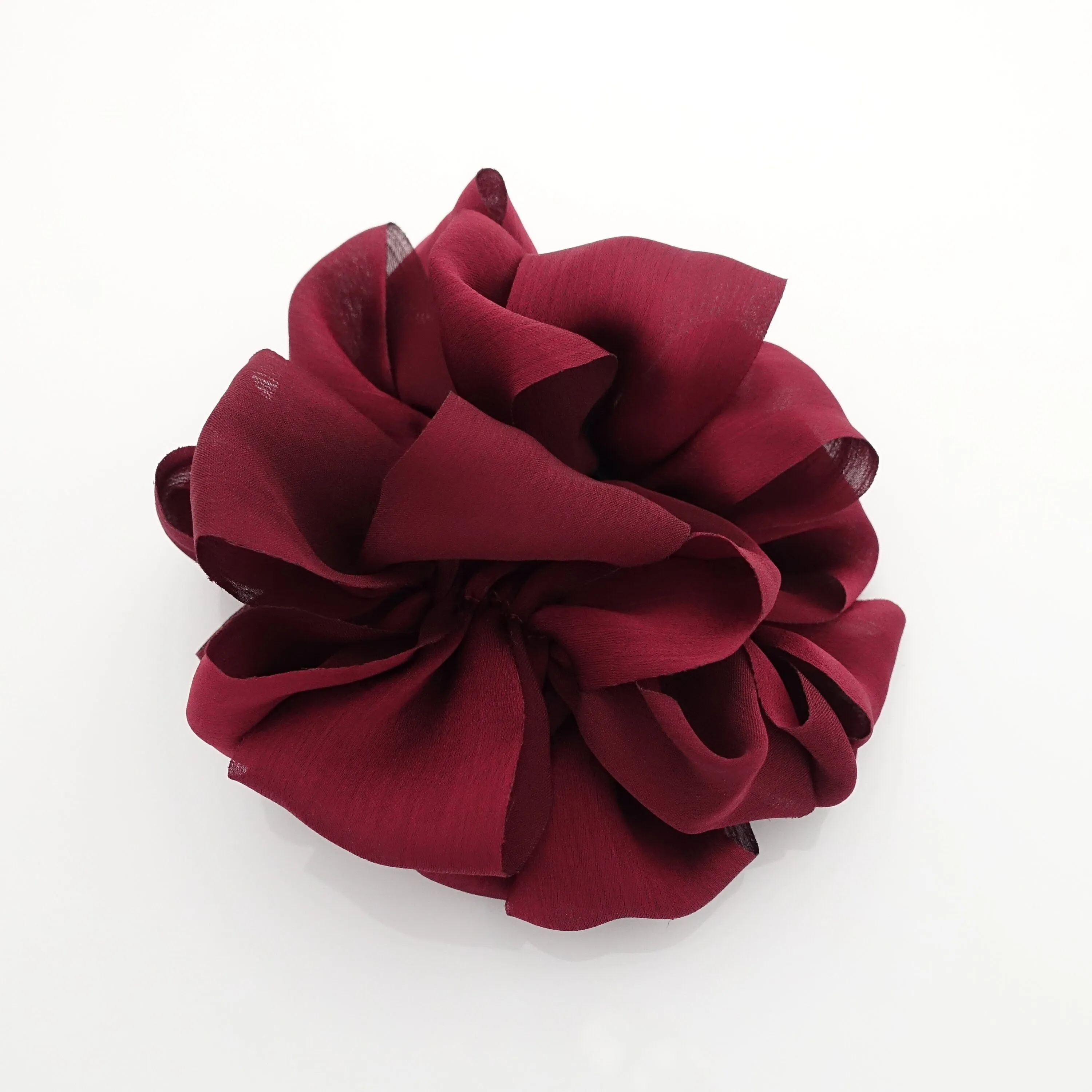 glossy chiffon loop wave flower hair scrunchies women hair elastic accessory