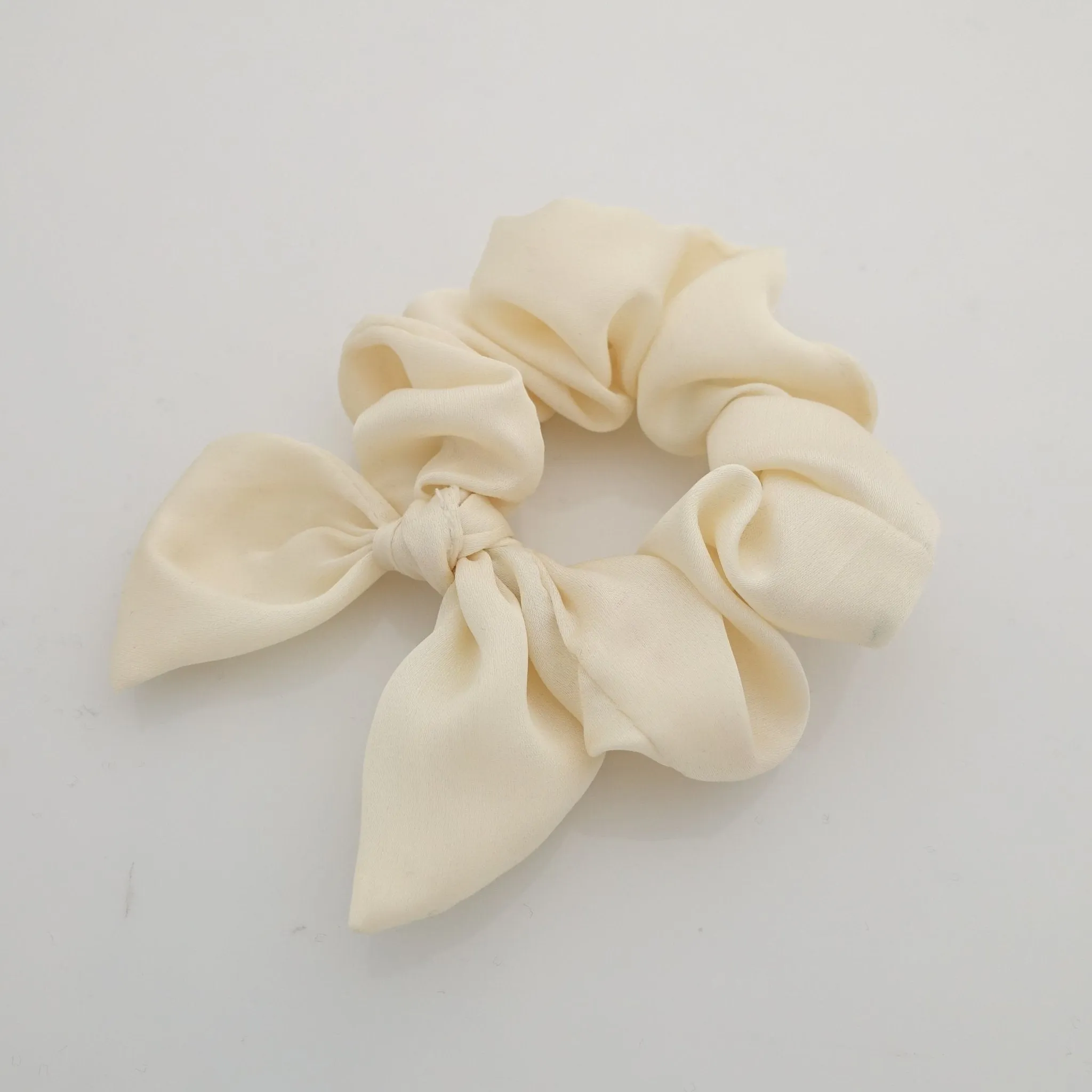 glossy satin bow knot hair scrunchie cute casual hair accessory scrunchies for women