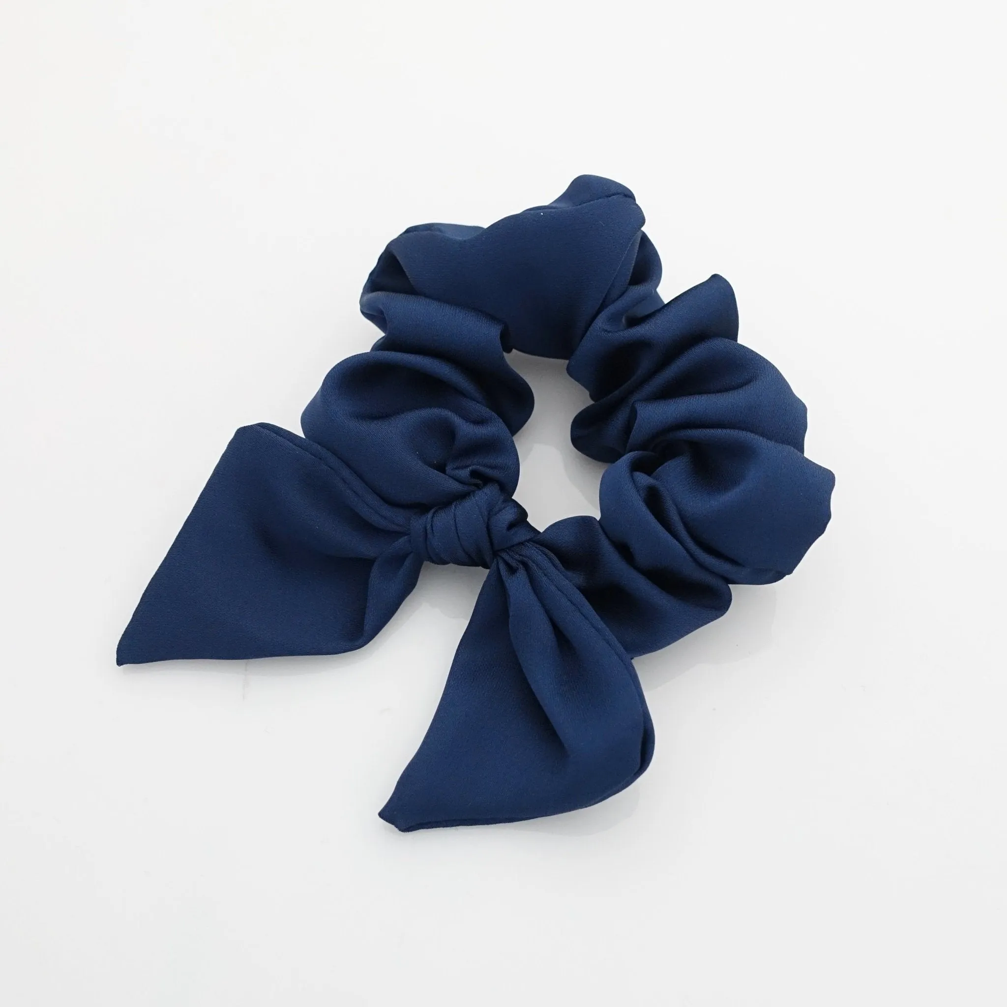 glossy satin bow knot hair scrunchie cute casual hair accessory scrunchies for women
