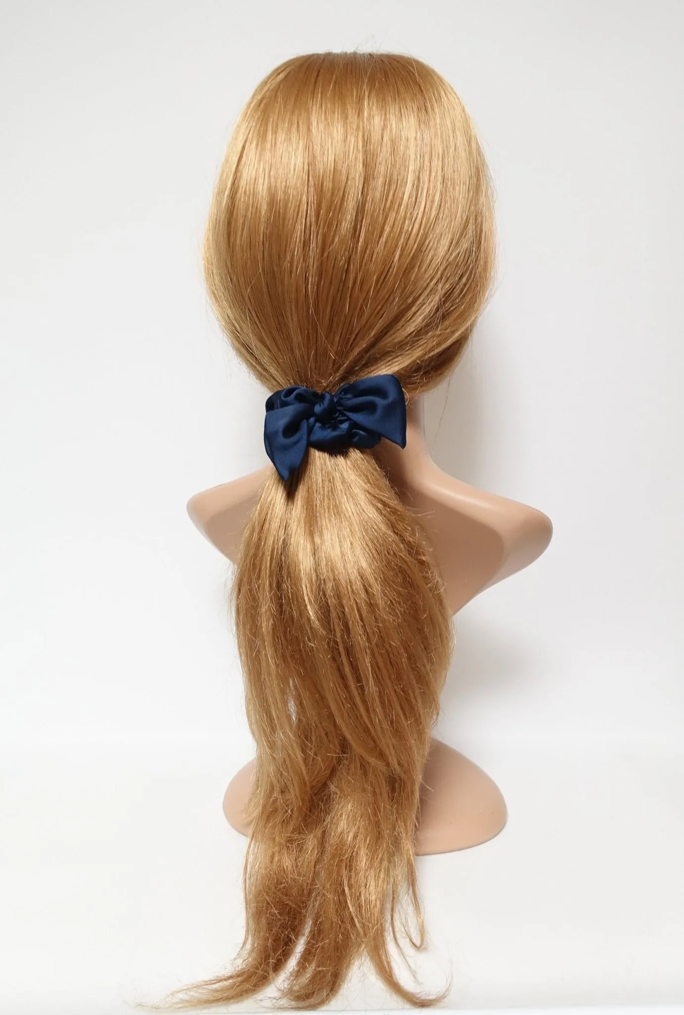 glossy satin bow knot hair scrunchie cute casual hair accessory scrunchies for women
