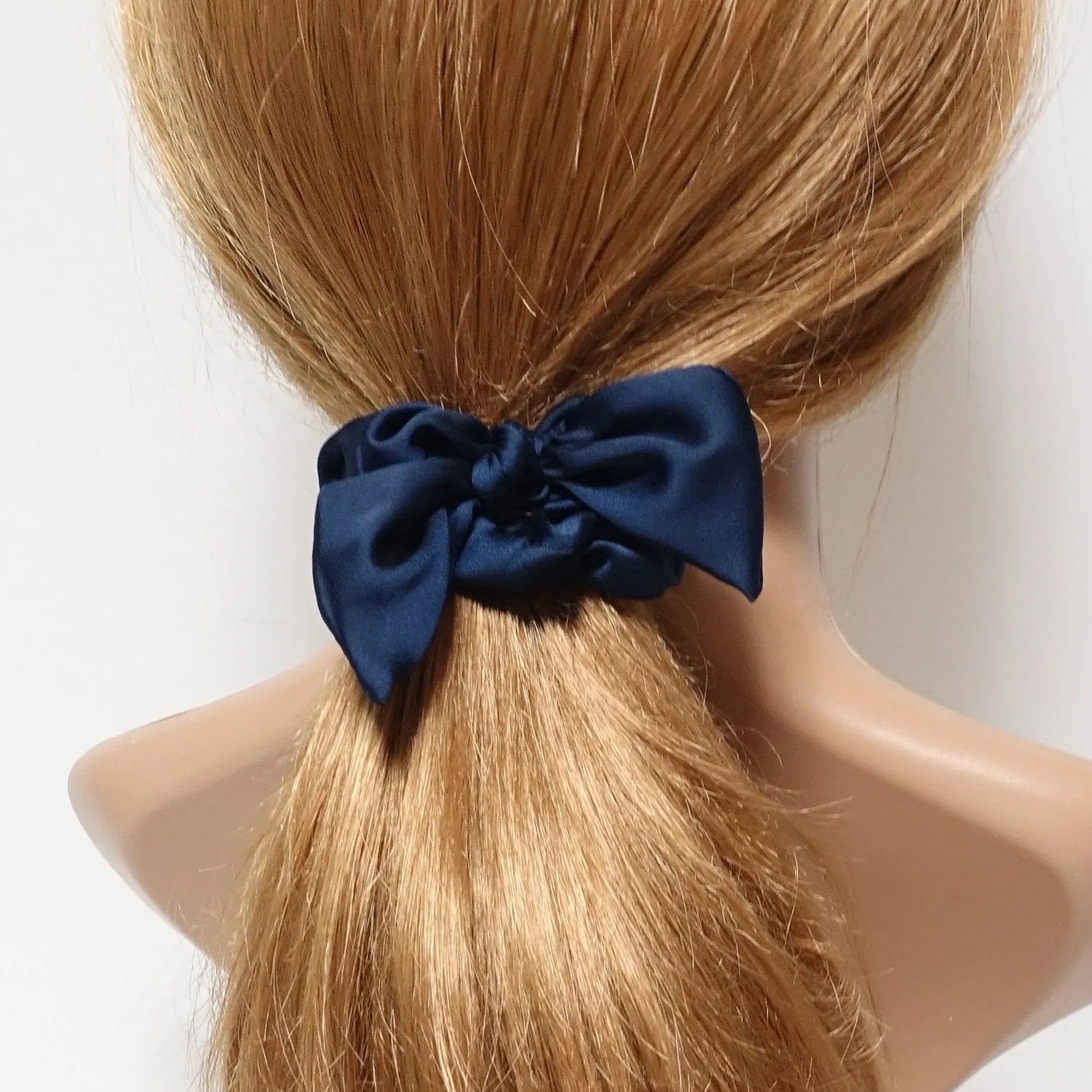 glossy satin bow knot hair scrunchie cute casual hair accessory scrunchies for women