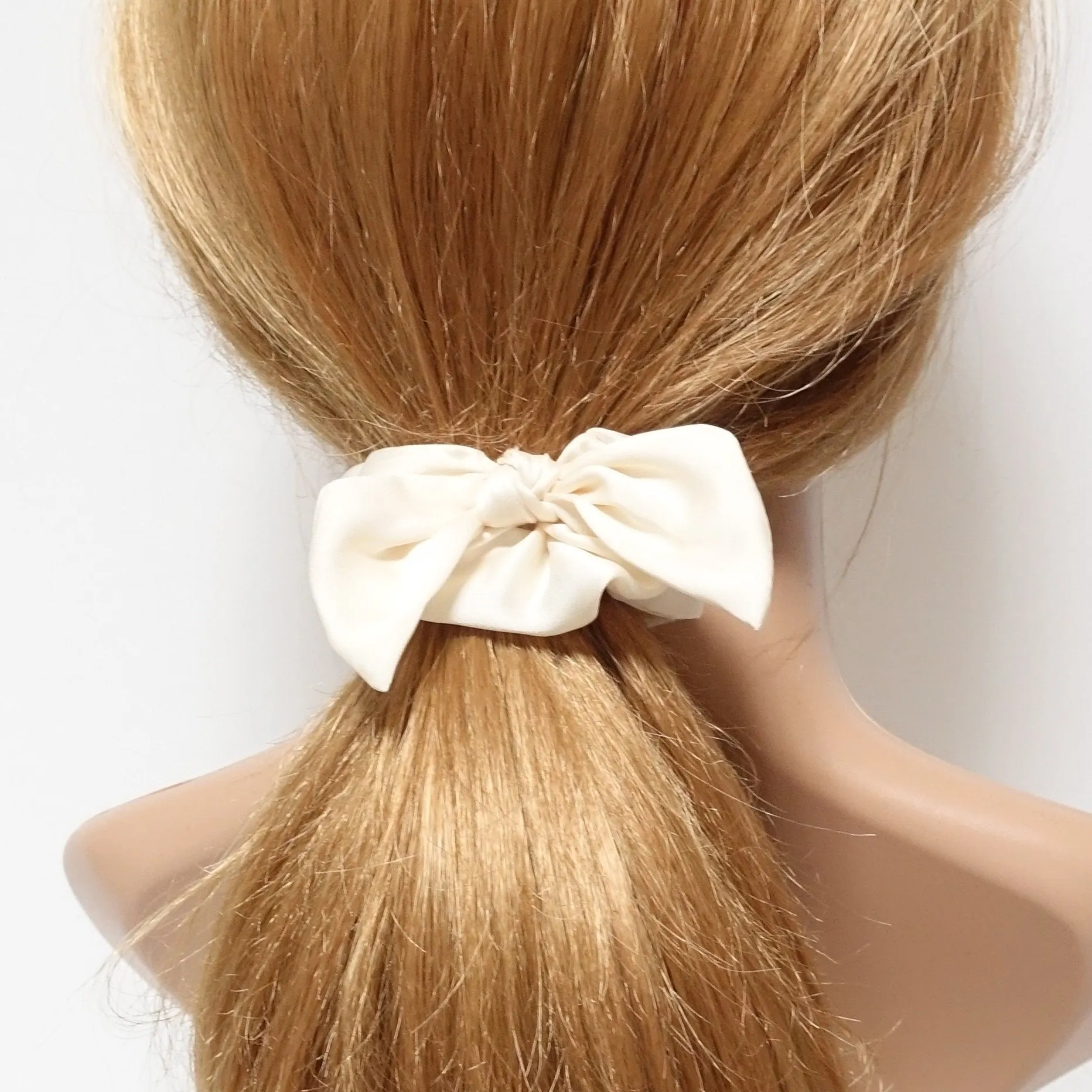 glossy satin bow knot hair scrunchie cute casual hair accessory scrunchies for women