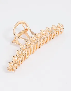 Gold Pearl & Flower Claw Clip