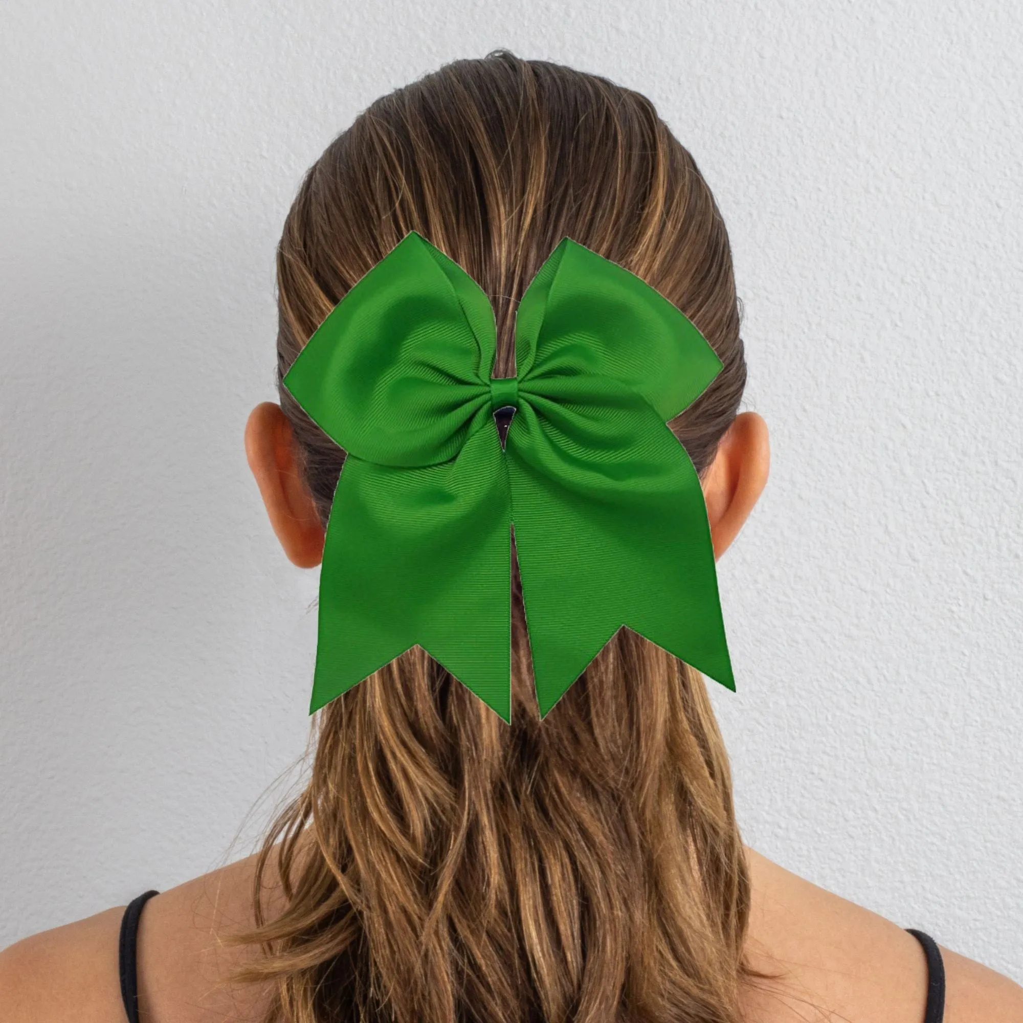 Green Clip Hair Bows - 10 Pack