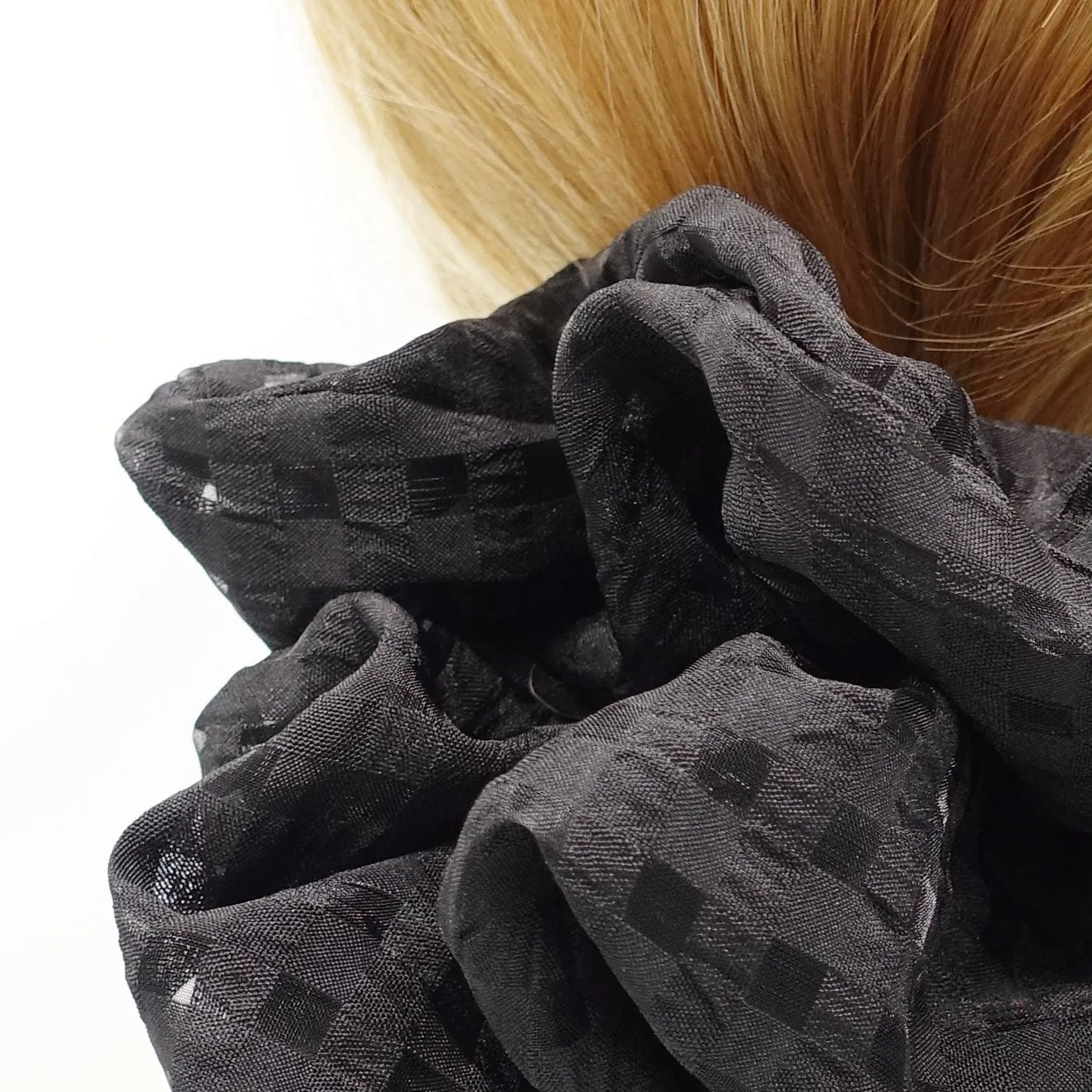 grid mesh oversized scrunchies large hair elastic scrunchie hair accessory for women
