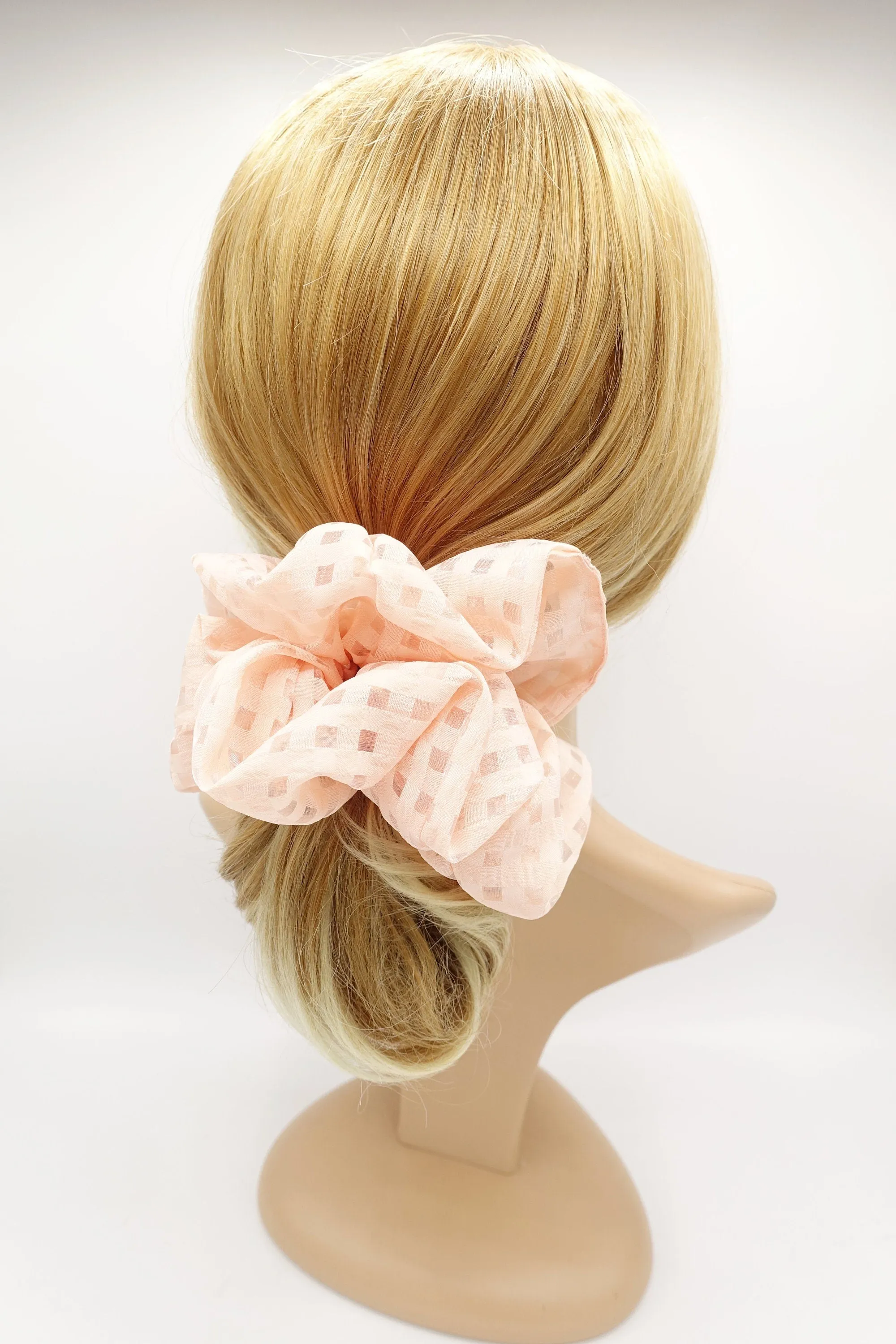 grid mesh oversized scrunchies large hair elastic scrunchie hair accessory for women