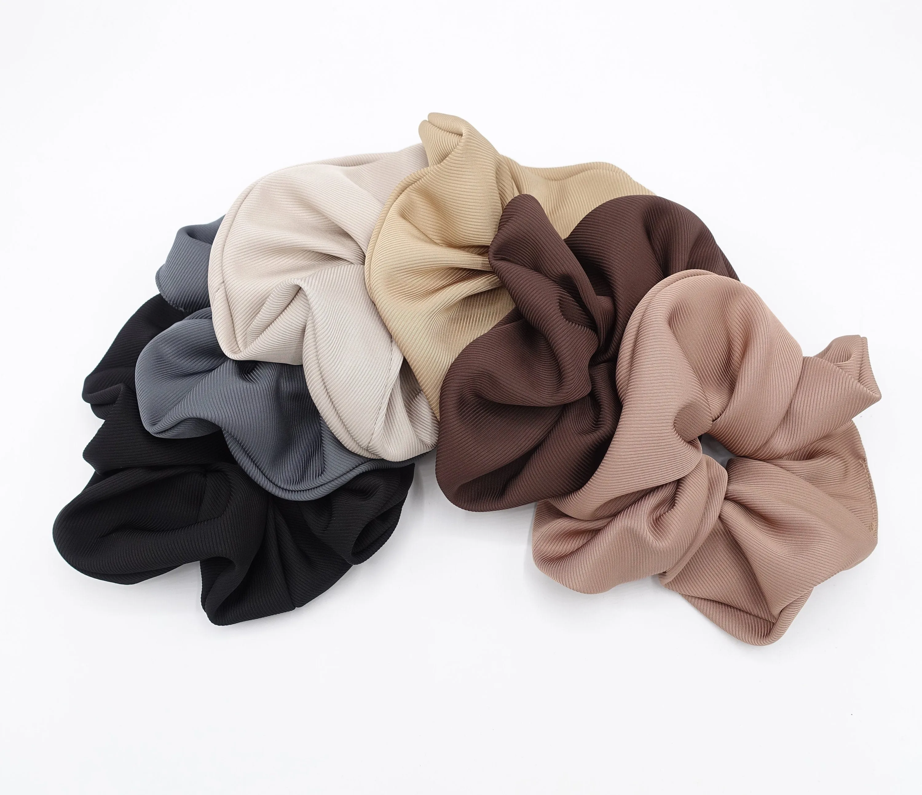 grosgrain oversized scrunchies beige hair tie scrunchy for women