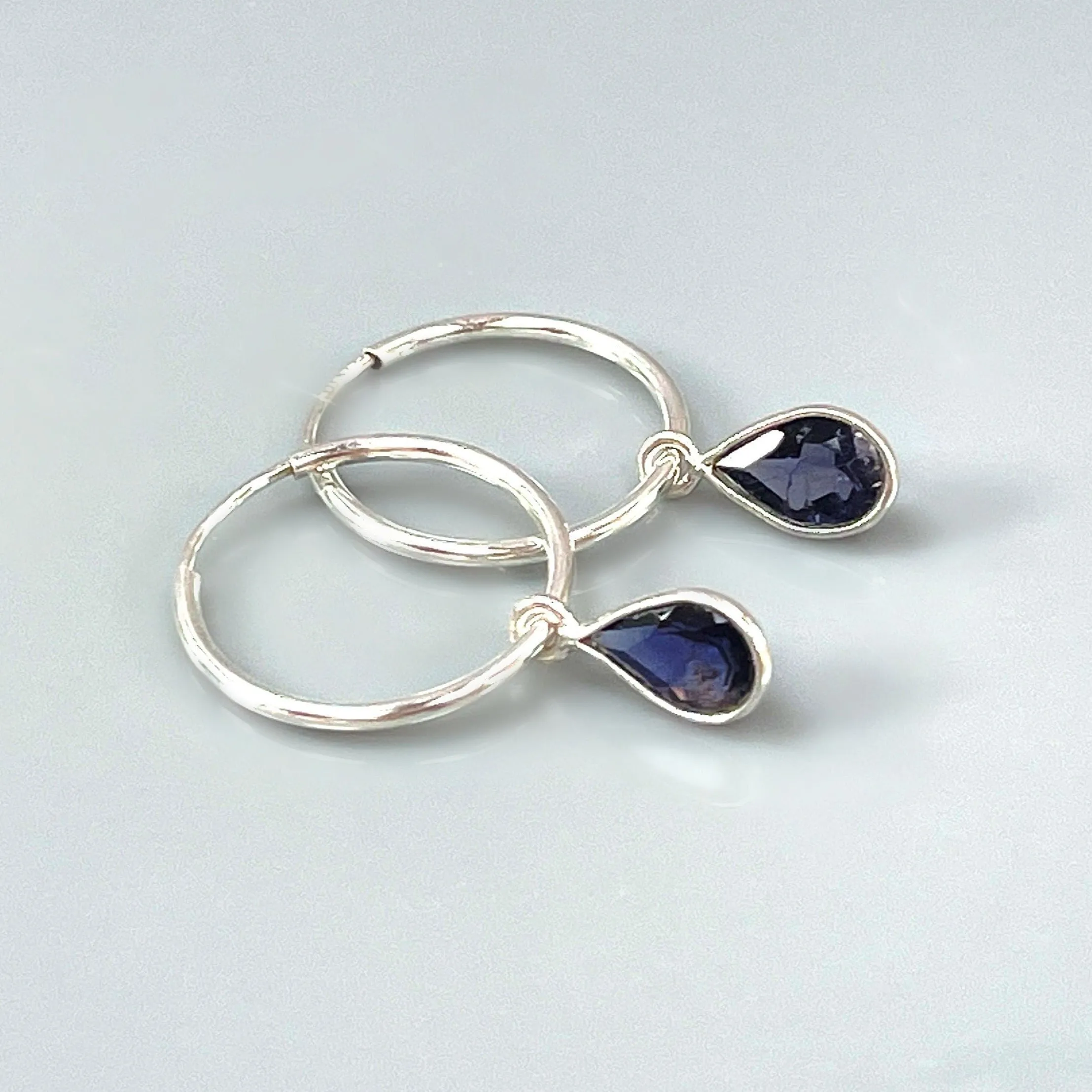 Iolite Hoop earrings Sterling Silver