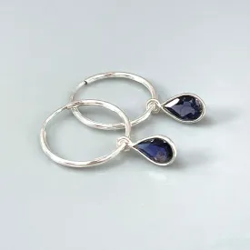 Iolite Hoop earrings Sterling Silver