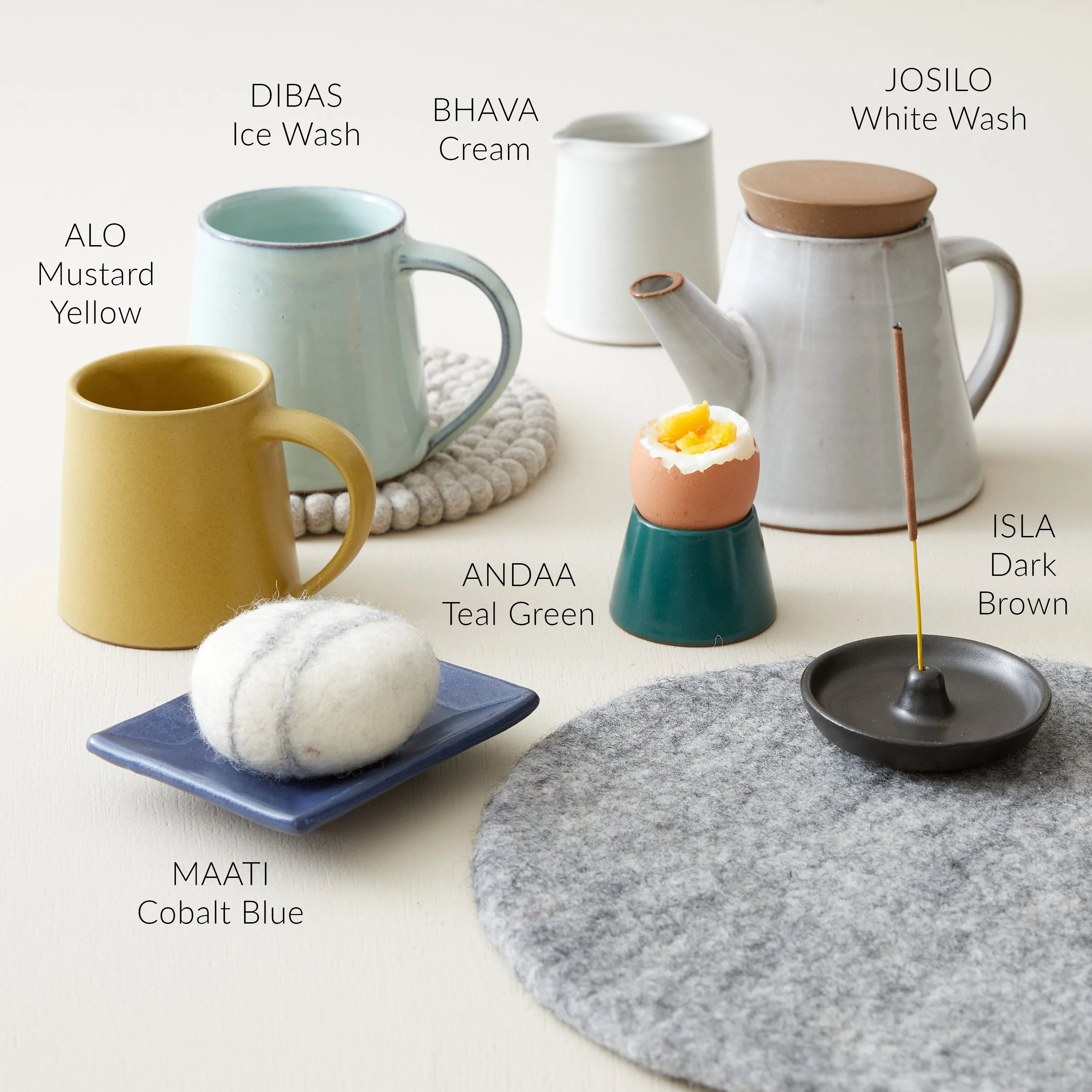 ISLA Stoneware Round Incense Stick Holder Pack 4 (WS)
