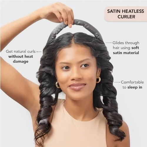 Kitsch Satin Heatless Curling Set - Hair Rollers for Heatless Curls