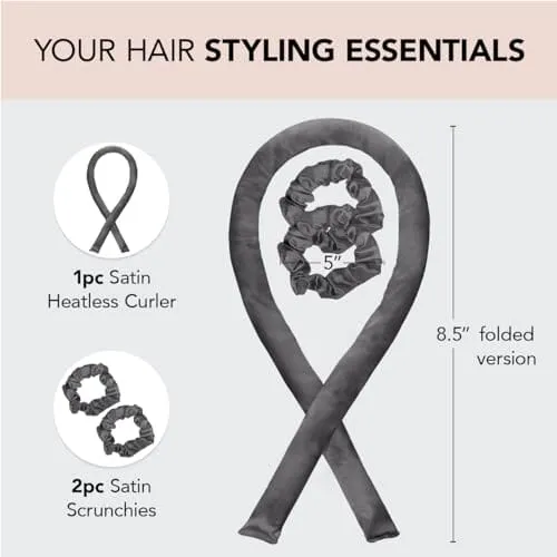 Kitsch Satin Heatless Curling Set - Hair Rollers for Heatless Curls