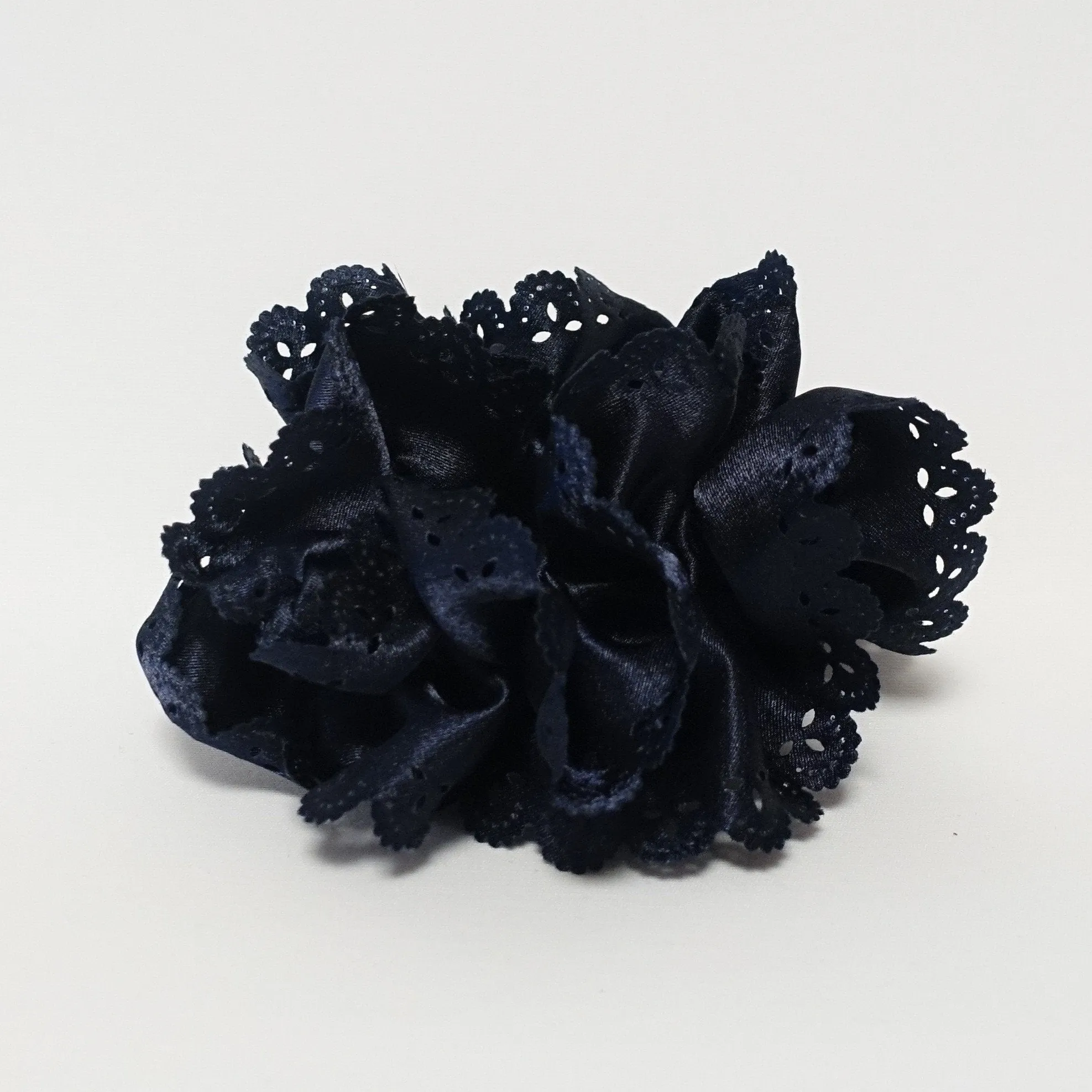 Lace Trim Satin Scrunchies Women Hair Accessory