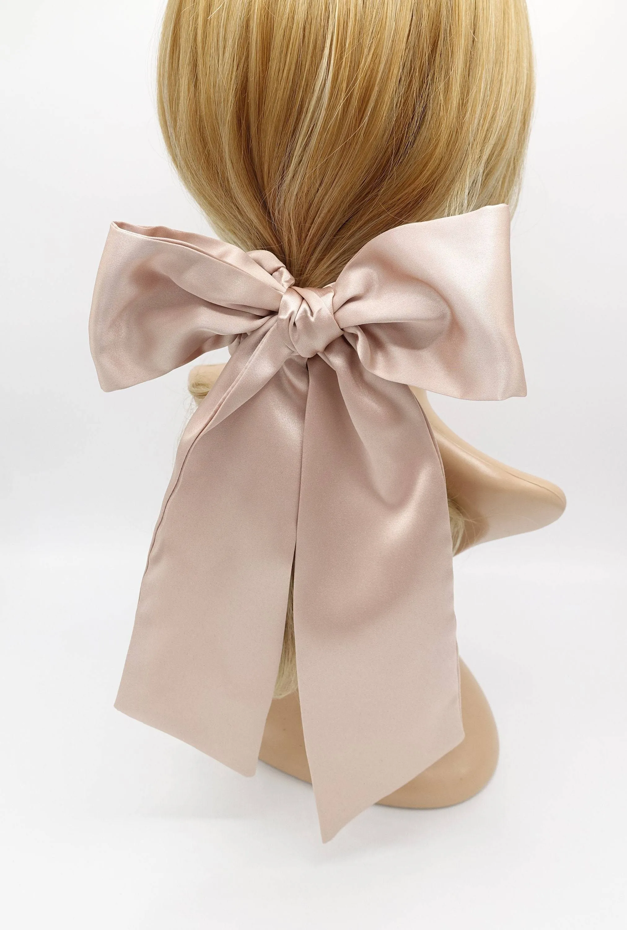 large satin bow scrunchies tail hair elastic scrunchie for women