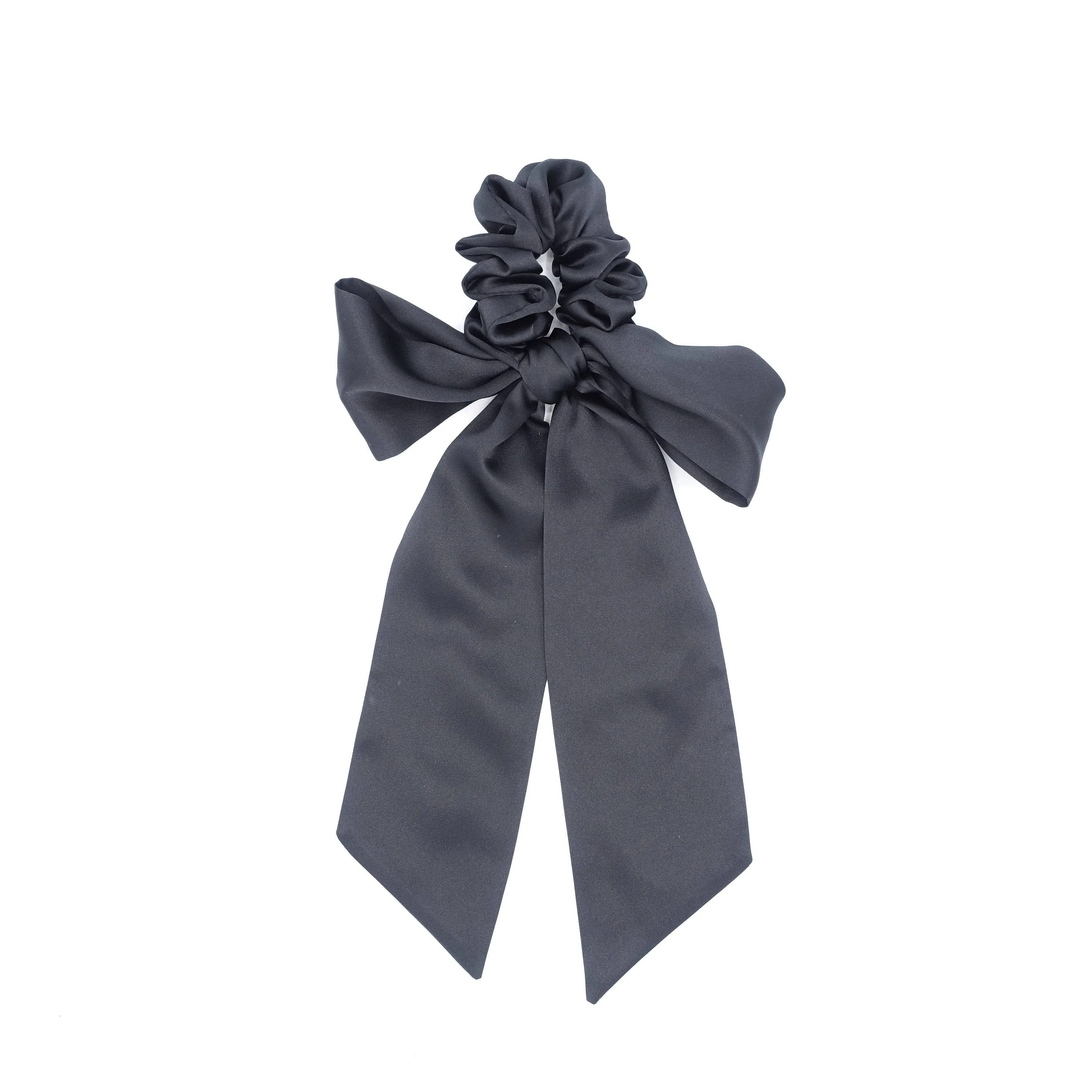 large satin bow scrunchies tail hair elastic scrunchie for women
