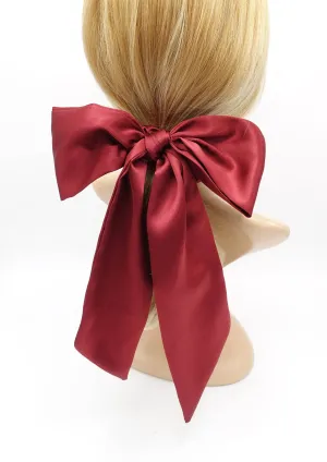 large satin bow scrunchies tail hair elastic scrunchie for women