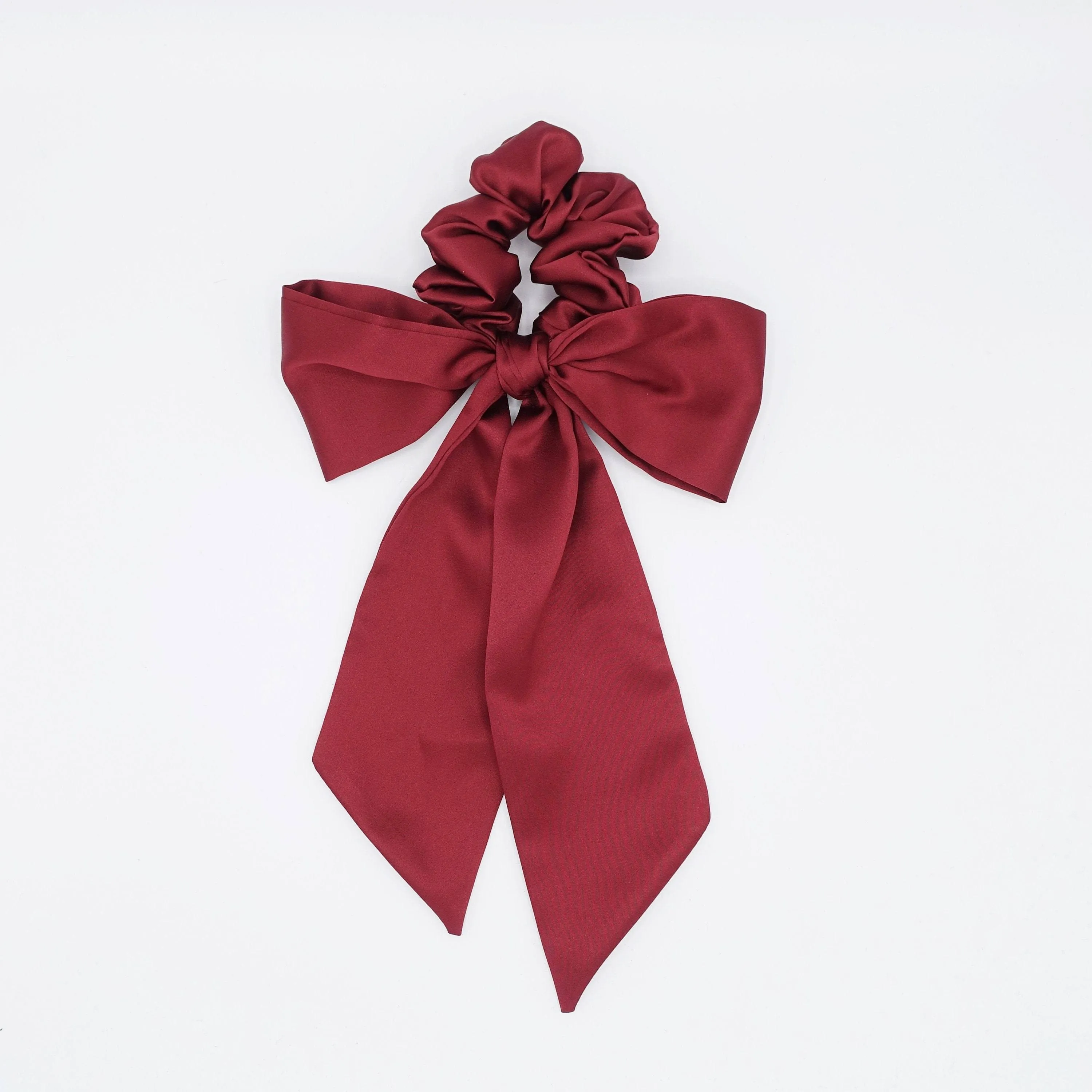 large satin bow scrunchies tail hair elastic scrunchie for women