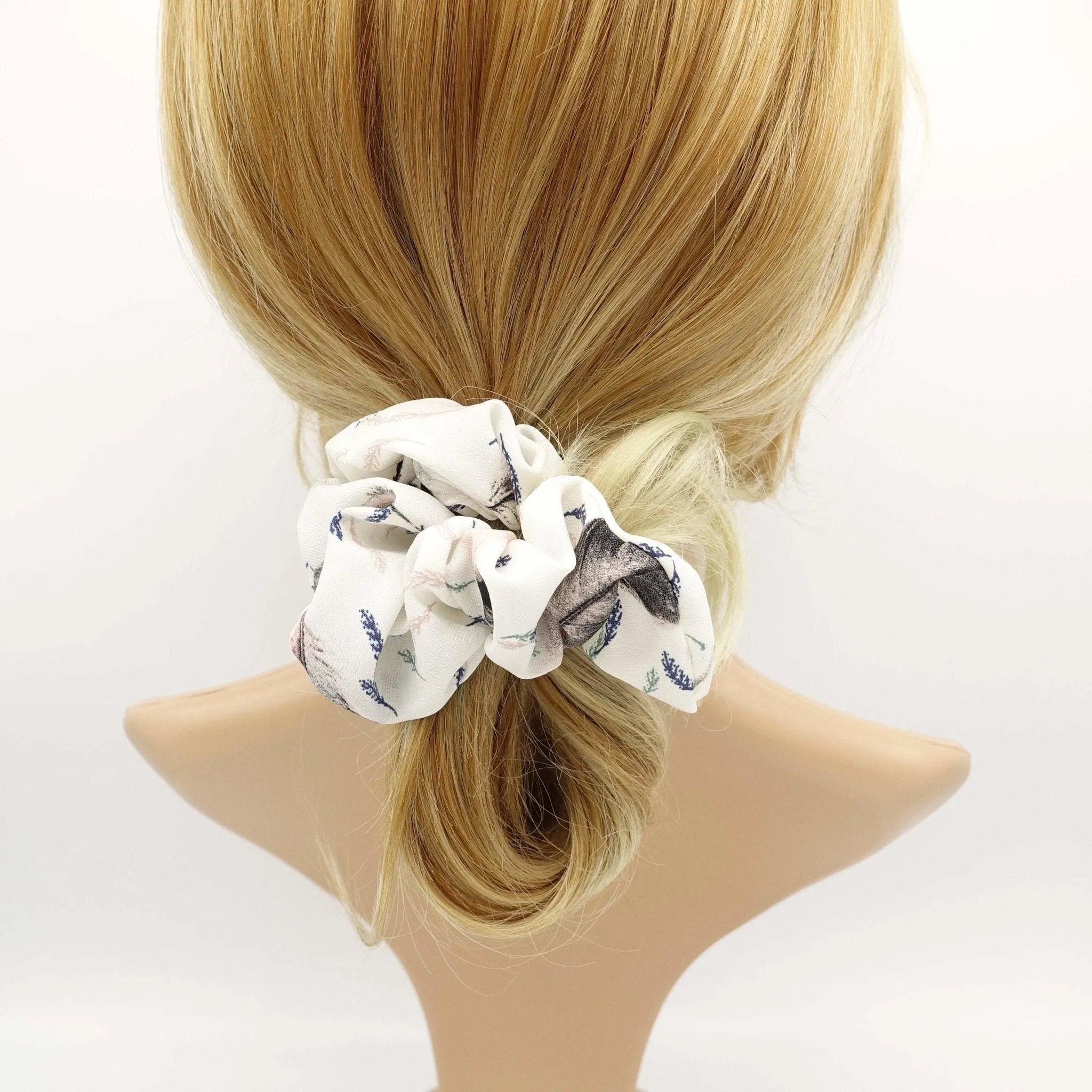 leaf print scrunchies medium thick leaves print hair scrunchie women hair accessory