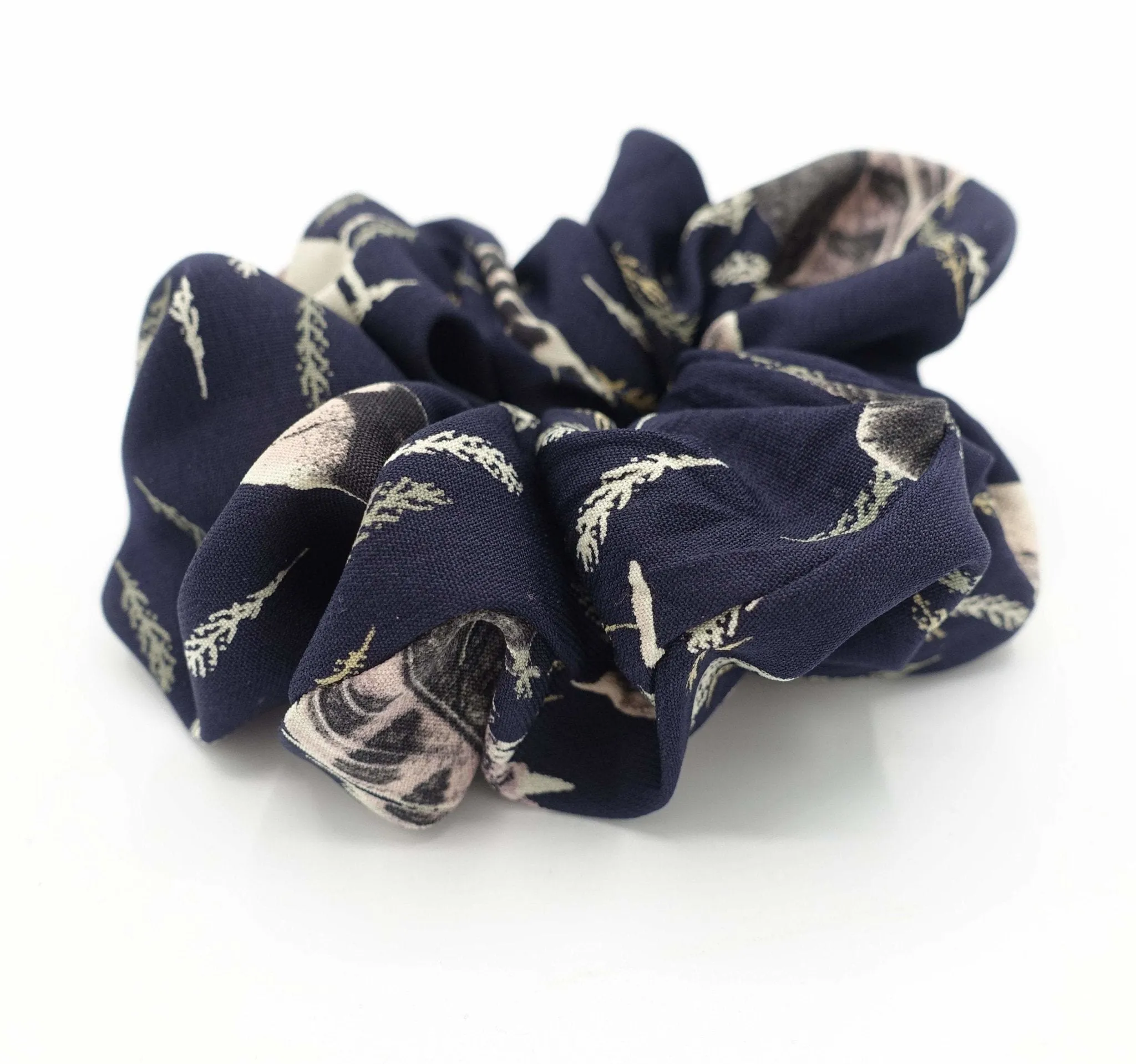 leaf print scrunchies medium thick leaves print hair scrunchie women hair accessory