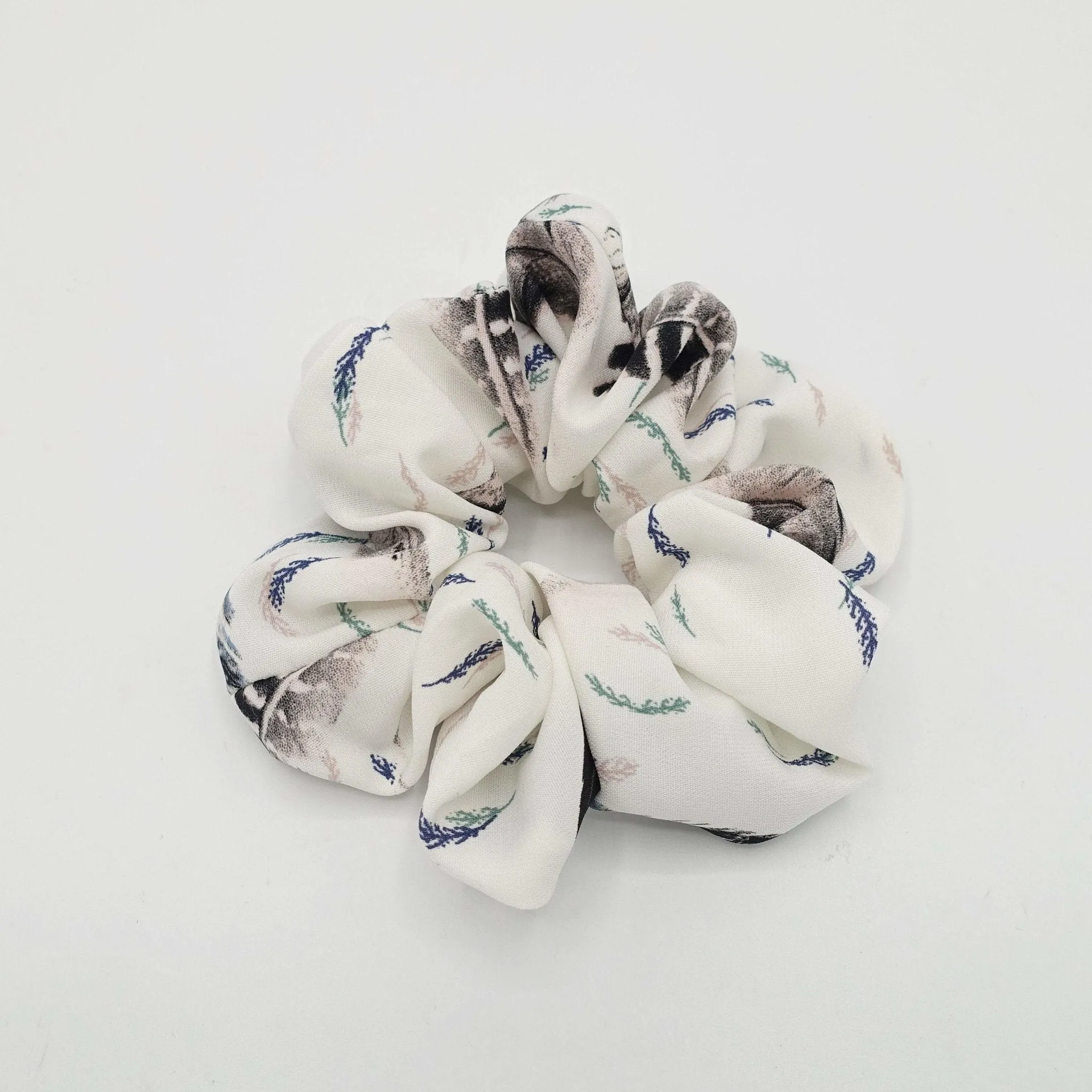 leaf print scrunchies medium thick leaves print hair scrunchie women hair accessory