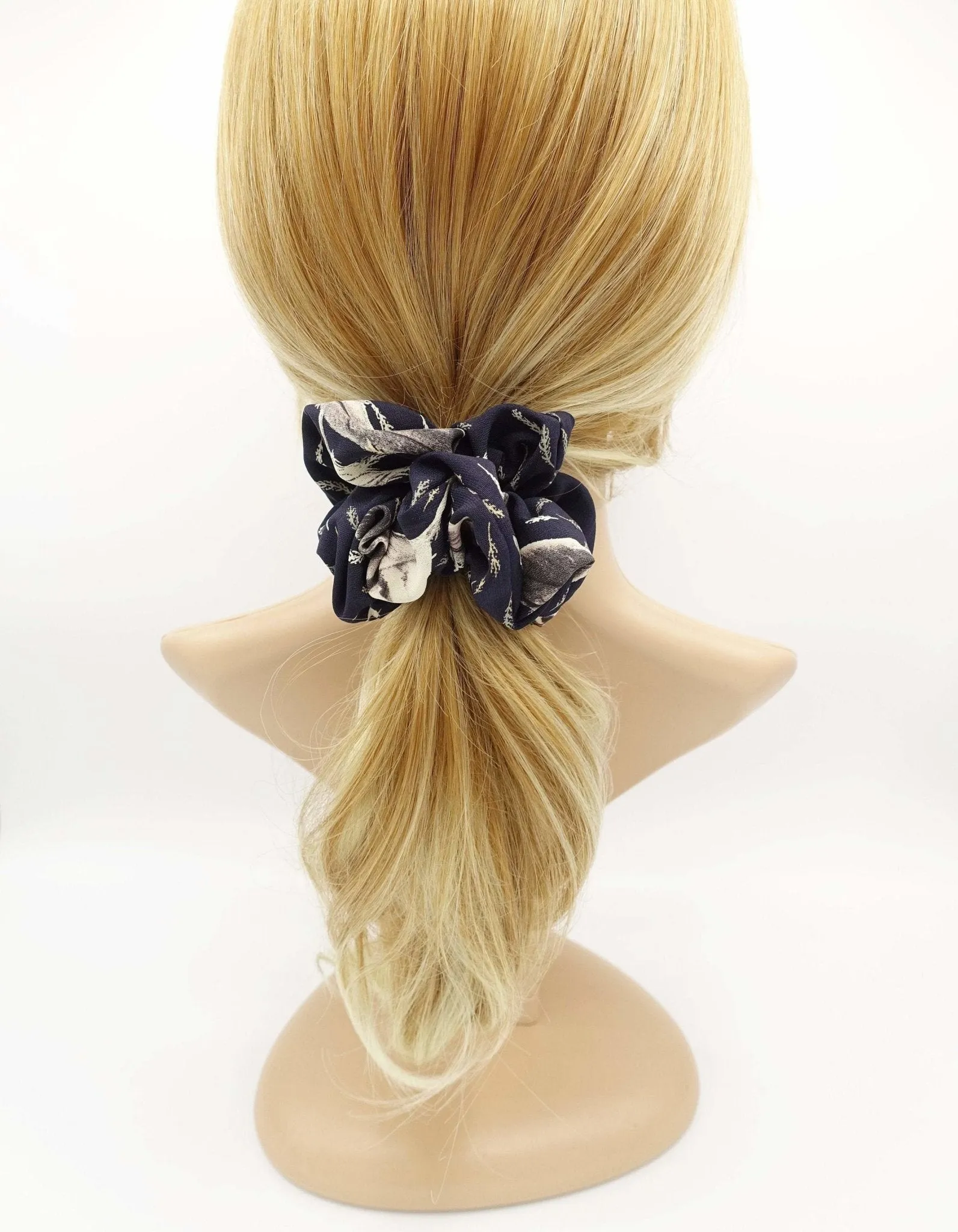 leaf print scrunchies medium thick leaves print hair scrunchie women hair accessory