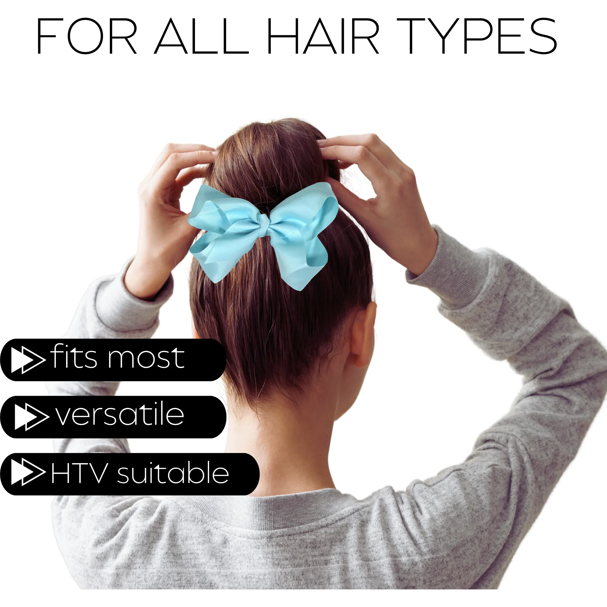 Light Blue Classic Hair Bows - 10 Pack