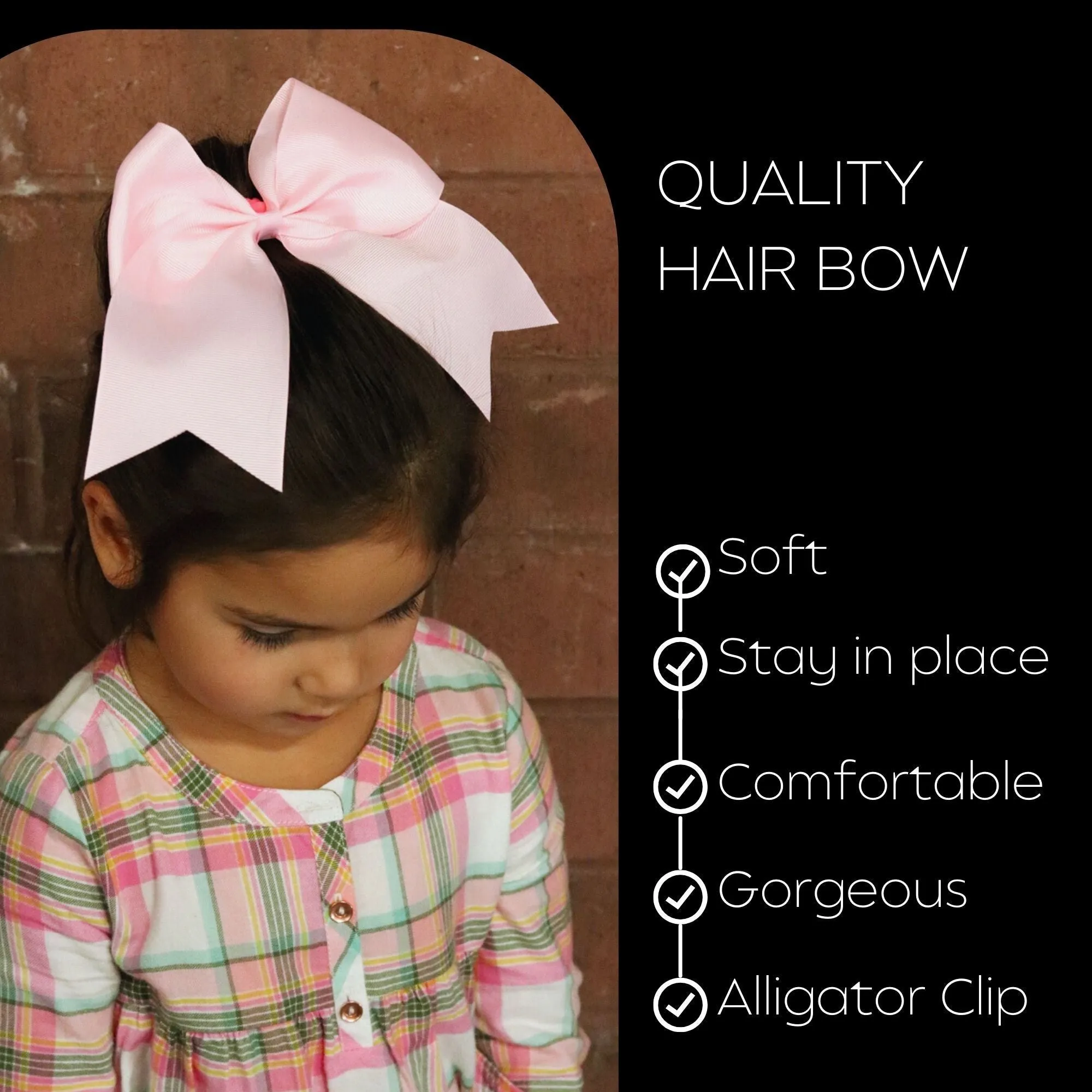 Light Pink Clip Hair Bows - 10 Pack