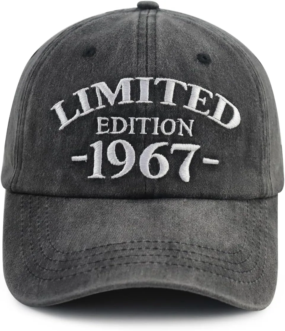 Limited Edition 1960 1961 1962 1963 1964 1965 1966 1967 1968 1969 Hat for Men Women, Adjustable Cotton Baseball Cap