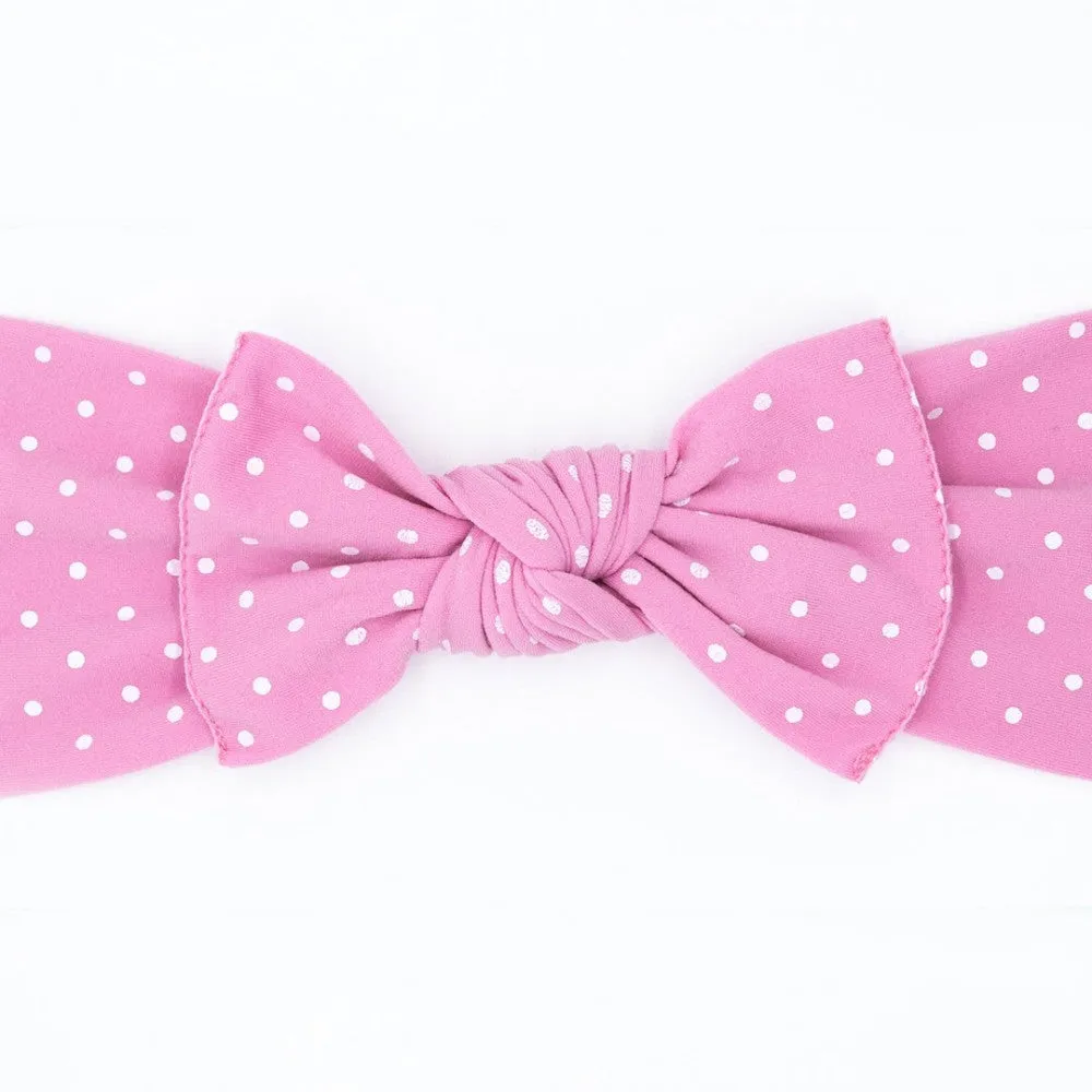 Little Bo Pip - teeny dot Pink Pippa bow Medium