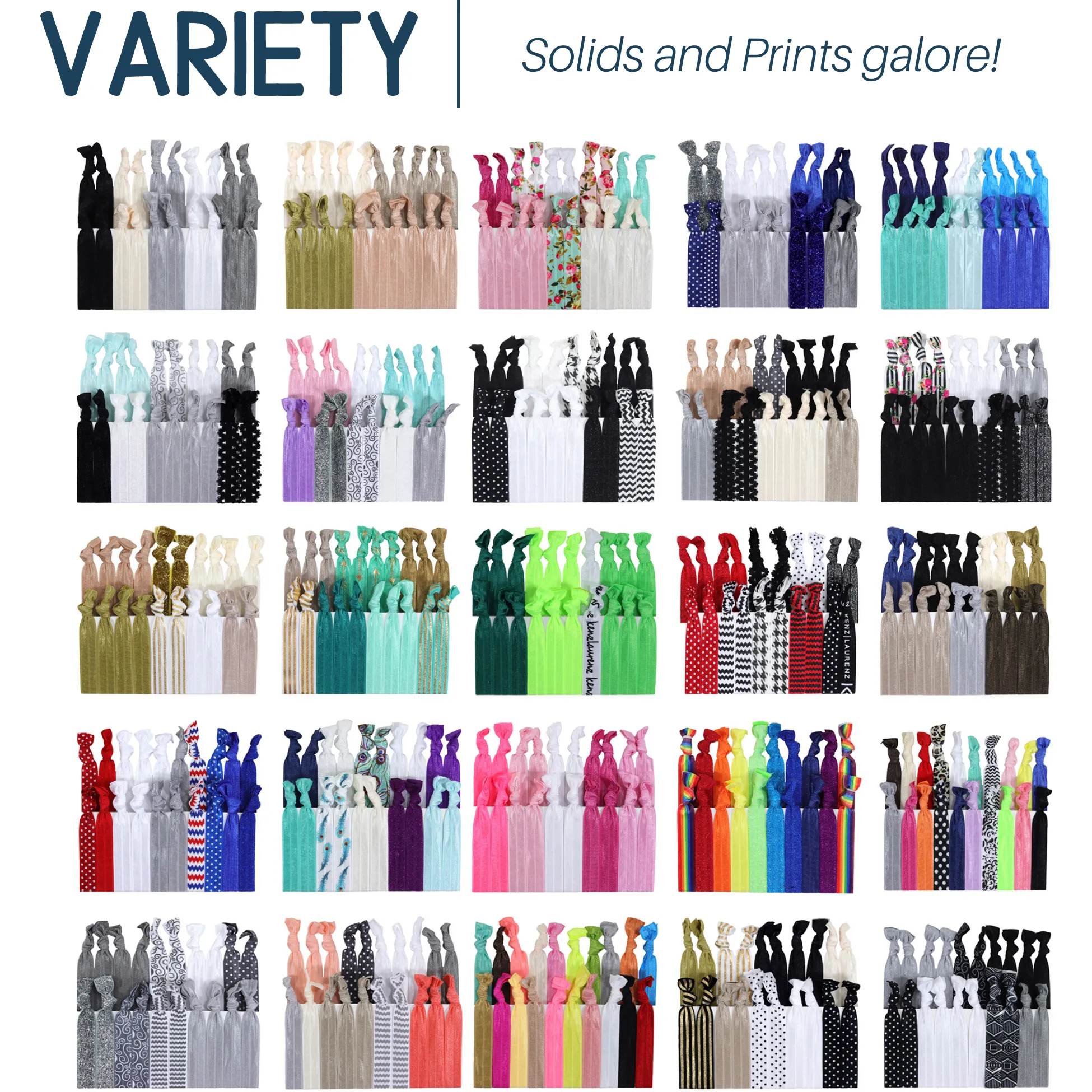 Maroon Ribbon Hair Ties - 20 Pack
