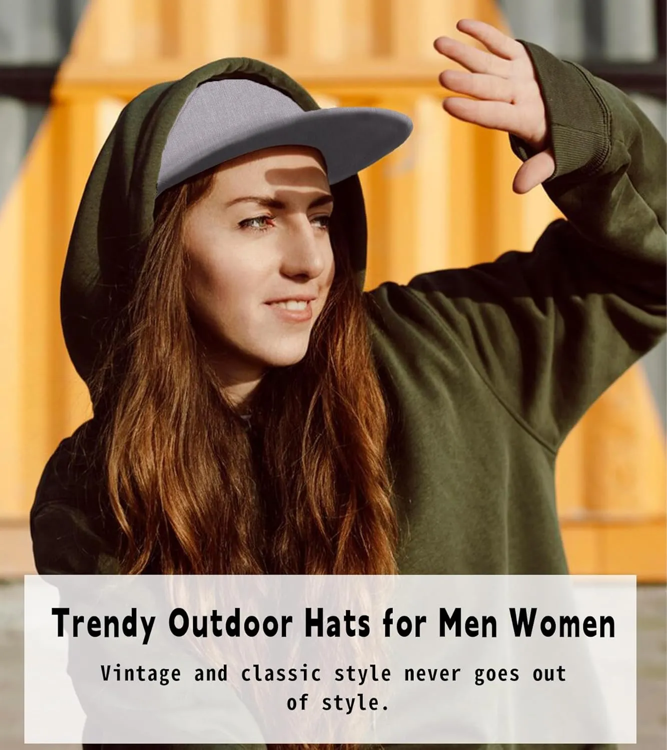 Men Flat Brim Adjustable Snapback Trucker Hat 6 Panel Camper Style Hat Blank Mesh Back Baseball Cap