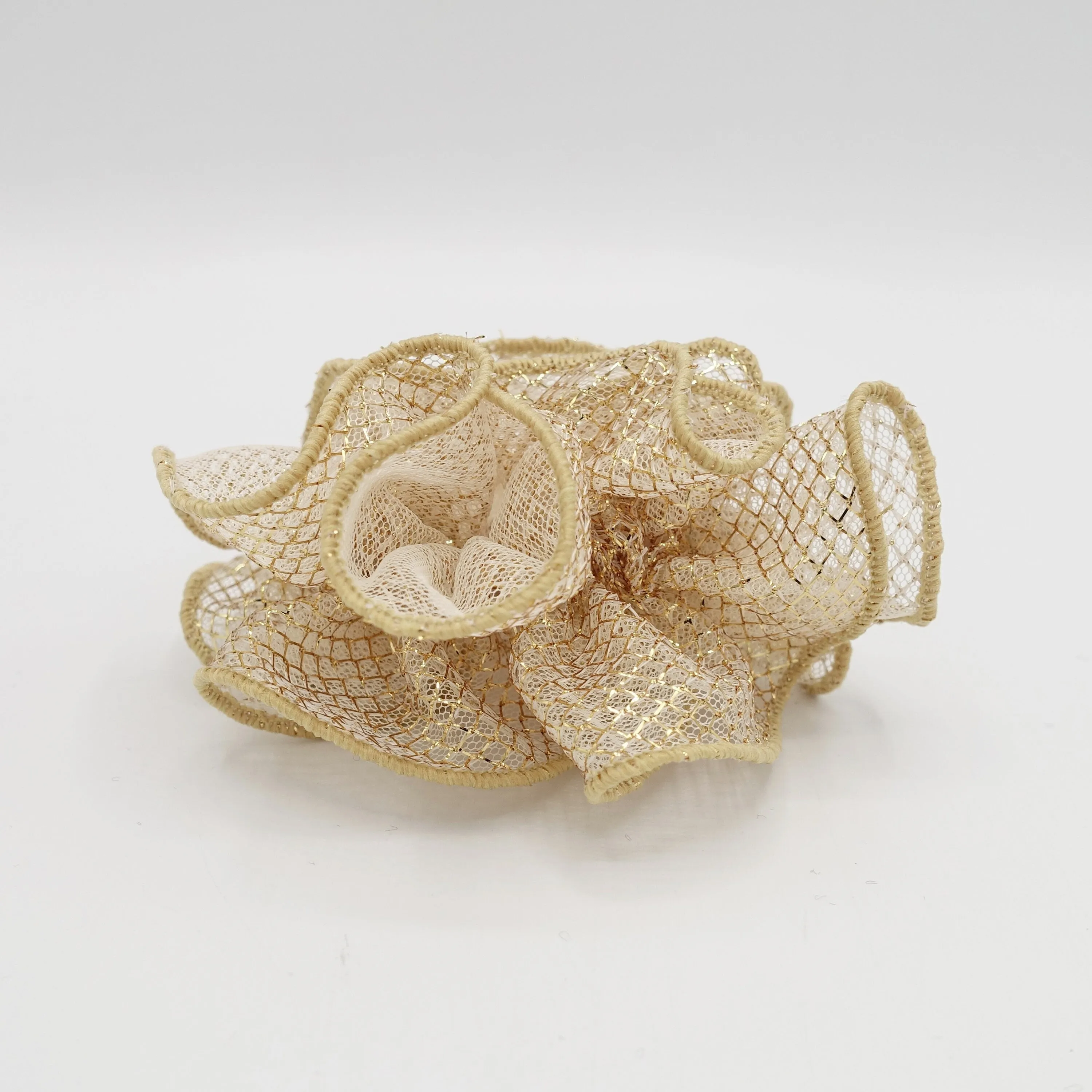 mesh lame hair scrunchies glittering hair elastic for women