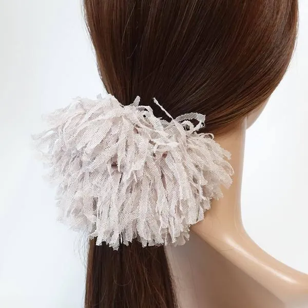 mesh poodle fringe scrunchies unique volume hair scrunchies women hair accessoryes