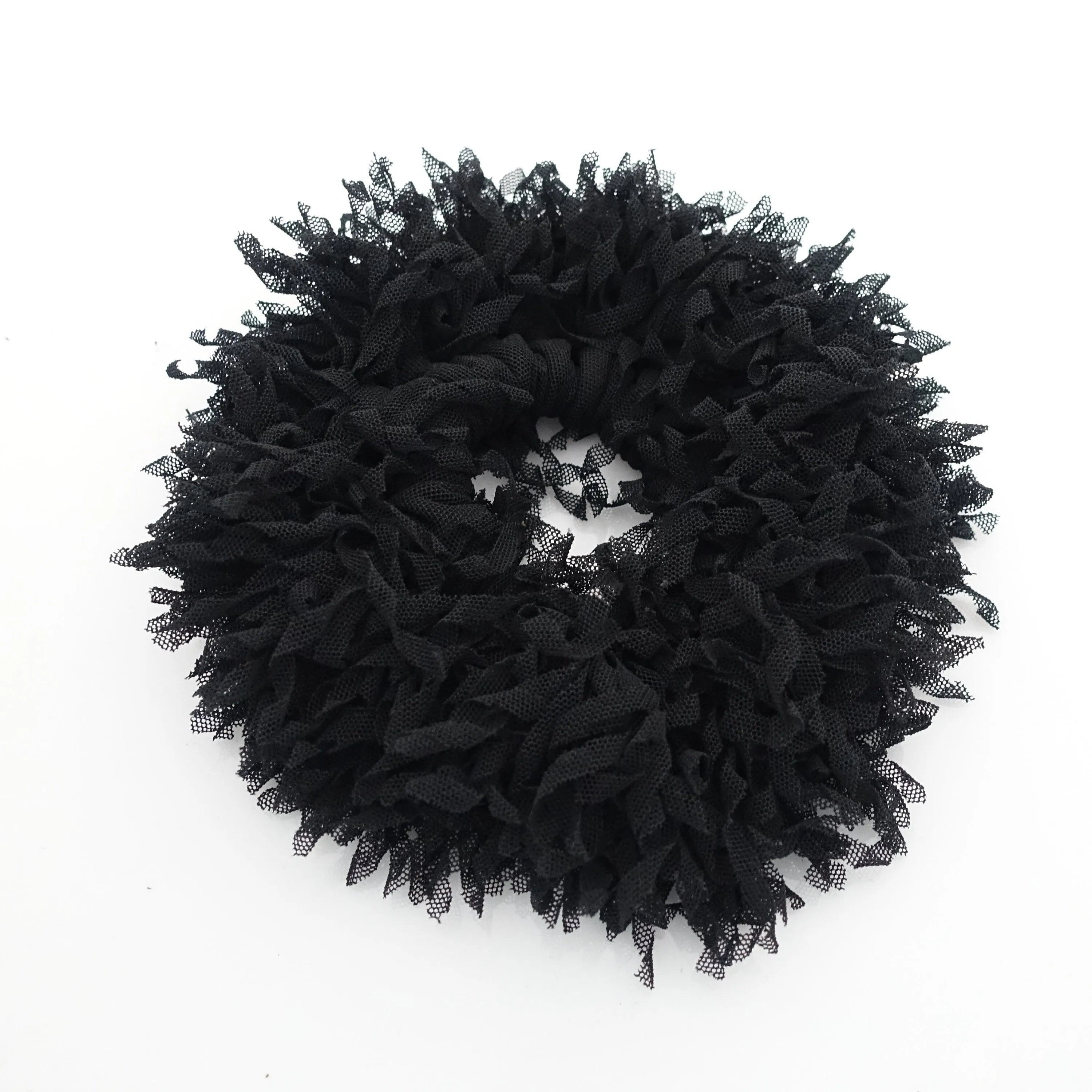 mesh poodle fringe scrunchies unique volume hair scrunchies women hair accessoryes