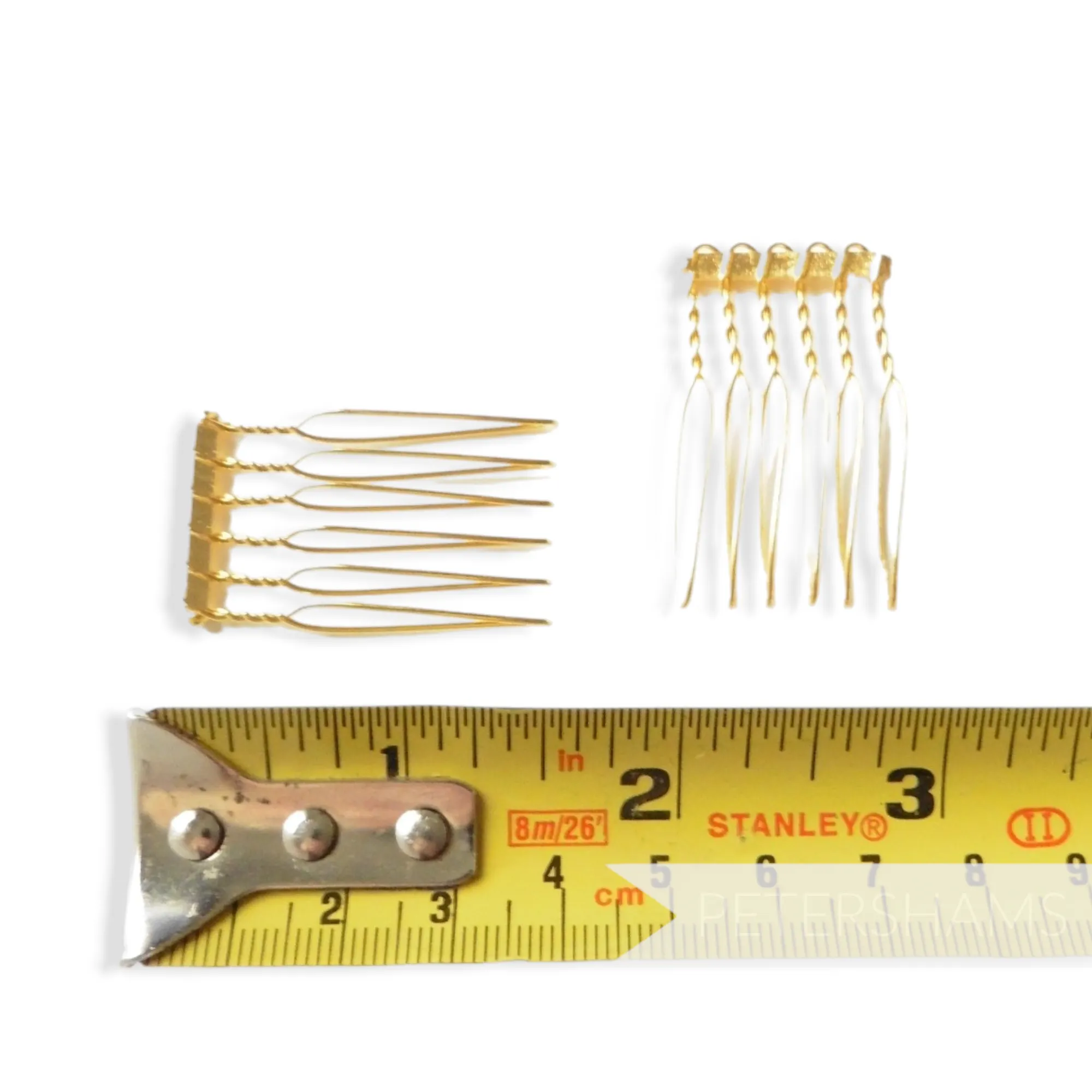 Mini Silver or Gold Plated Metal Hair Combs