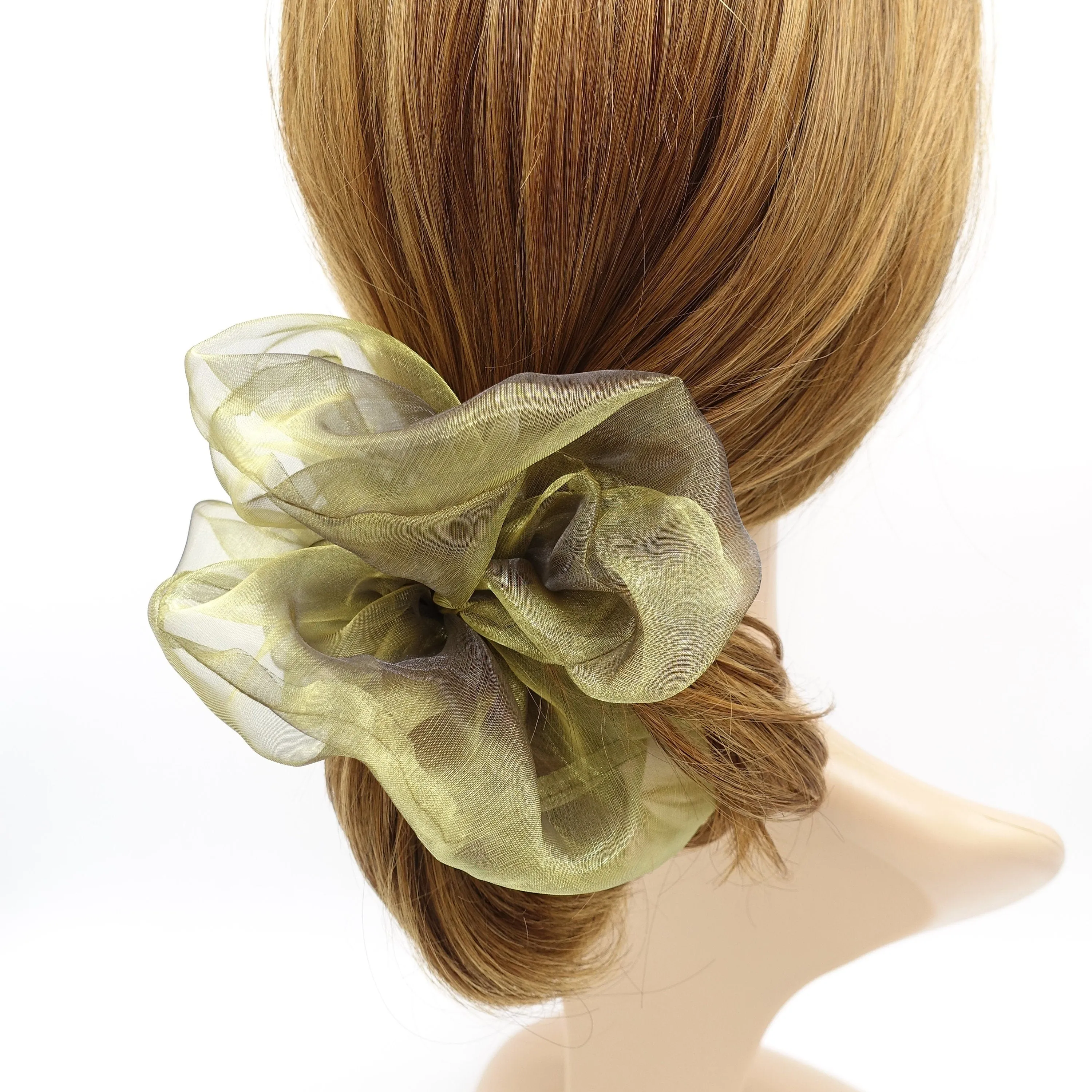 neutral organza scrunchies oversized scrunchy hair elastic for women