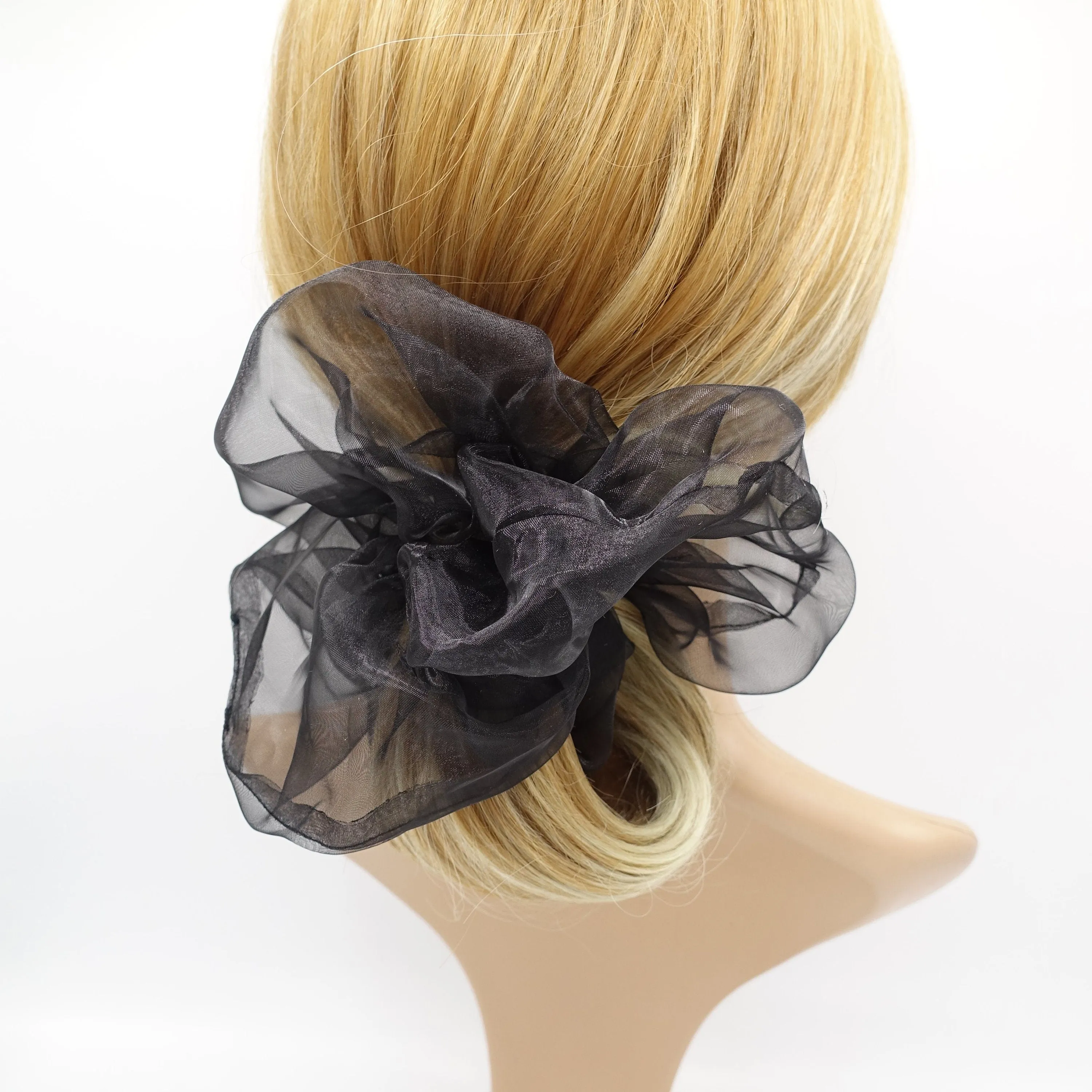 neutral organza scrunchies oversized scrunchy hair elastic for women