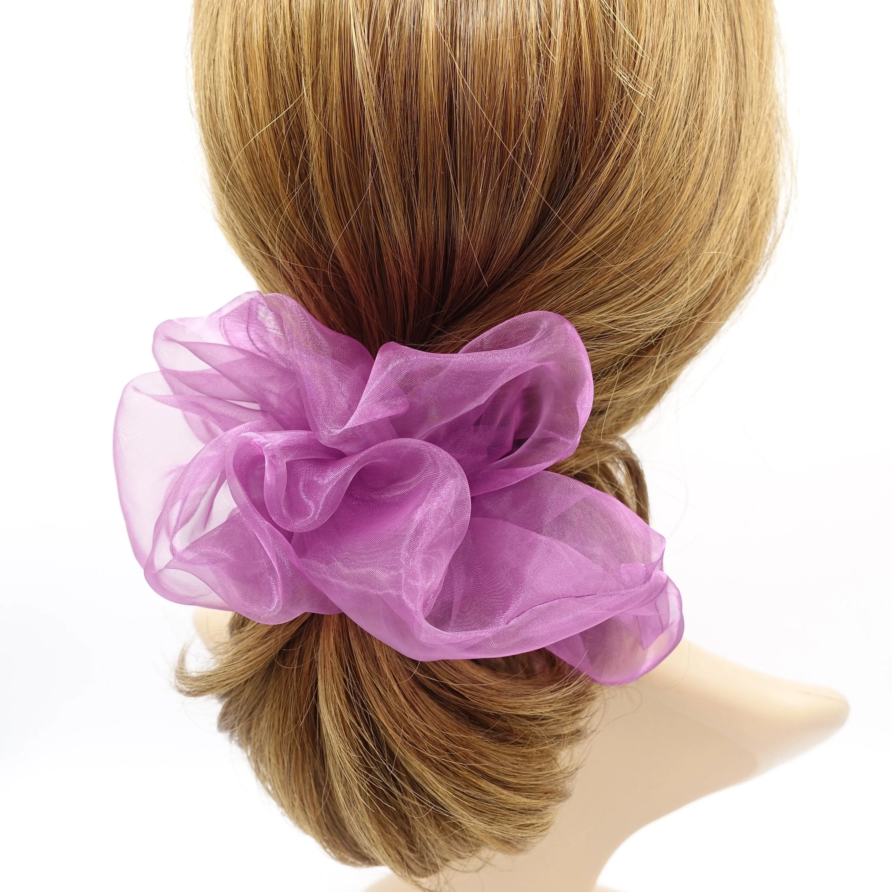 neutral organza scrunchies oversized scrunchy hair elastic for women