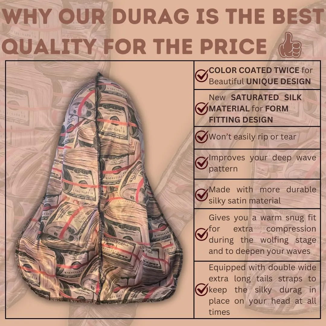 New Premium Silky Durag Design Satin Benjies