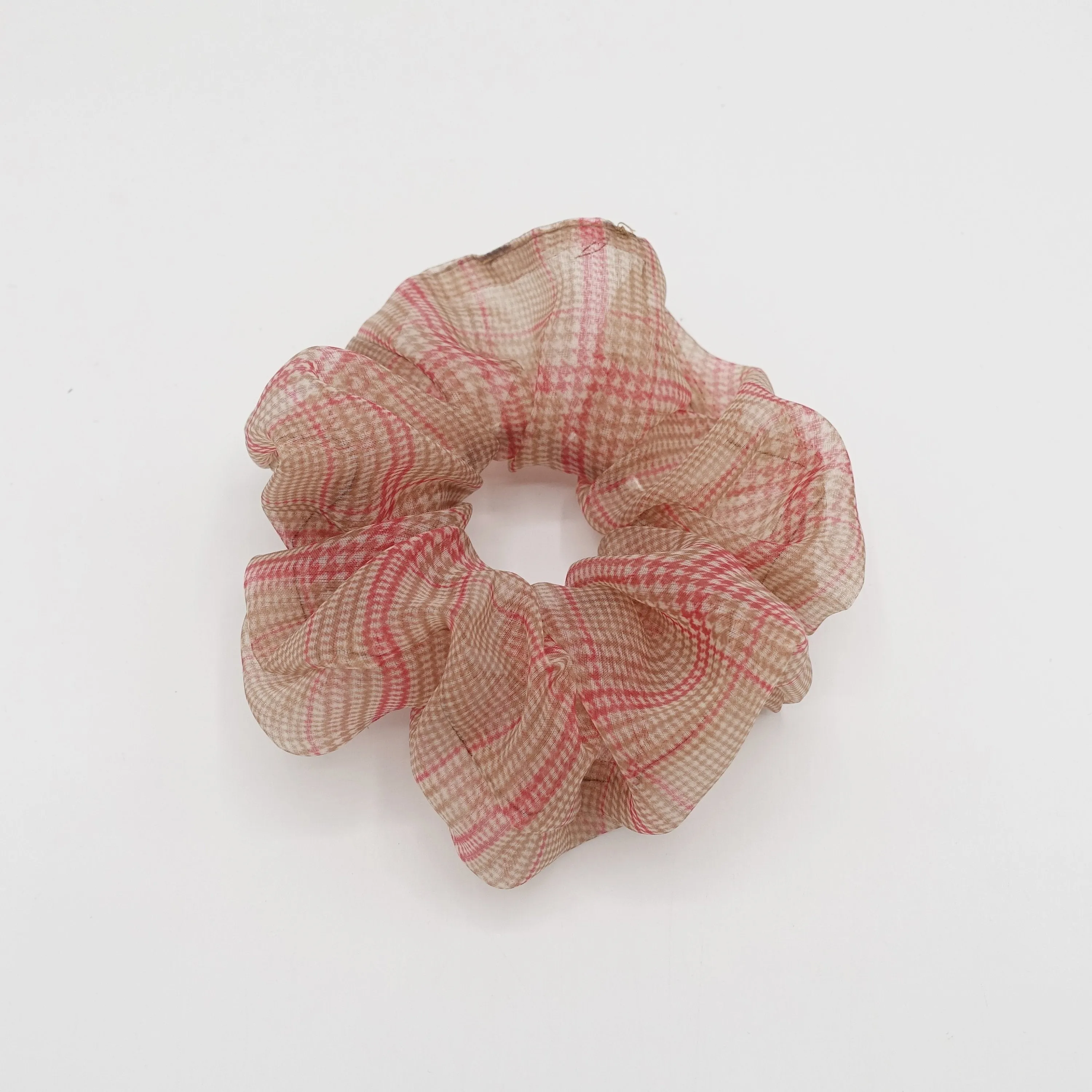organza plaid check scrunchies regular hair elastic scrunchie for women