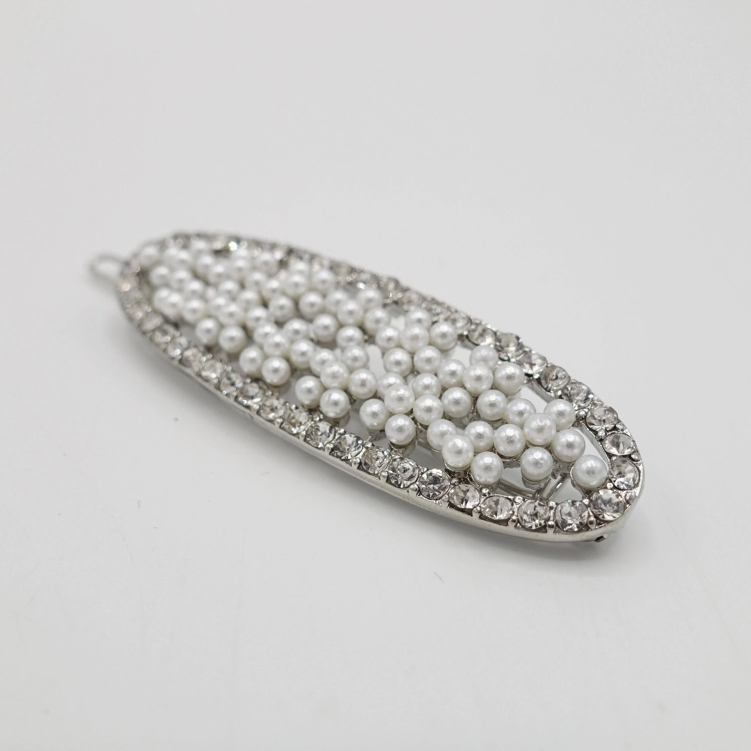 oval pearl hair clip