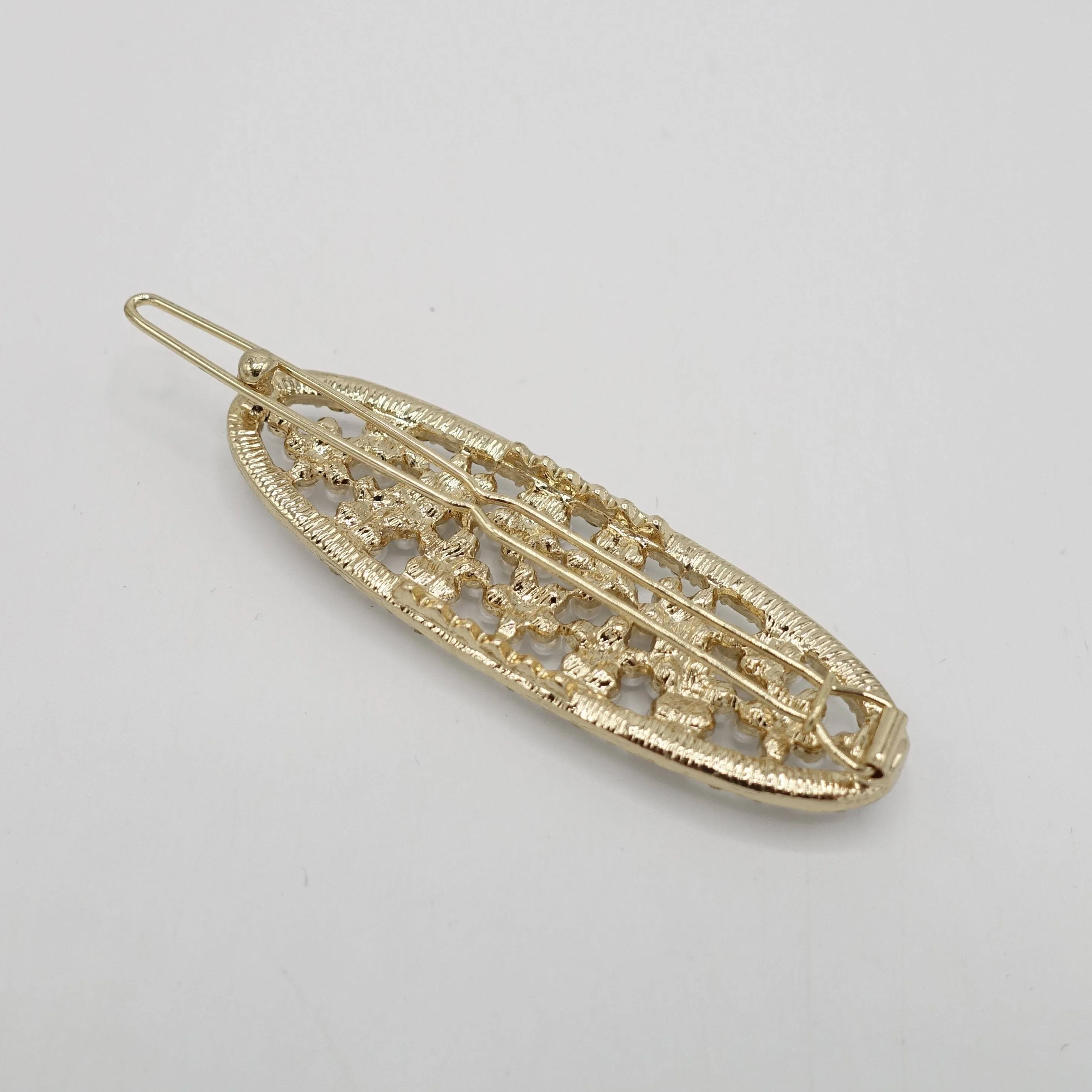 oval pearl hair clip